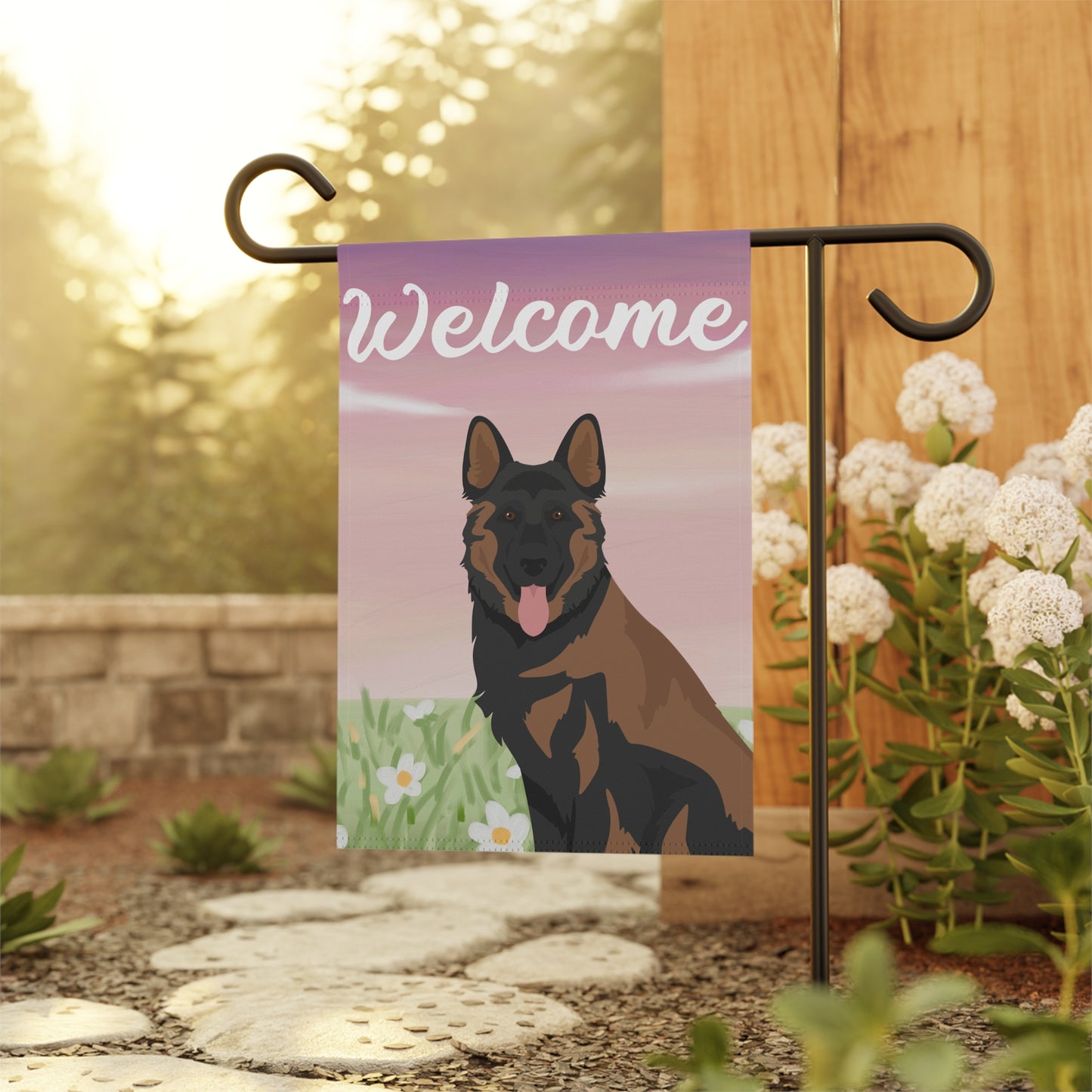 German Shepherd Dog Welcome Garden Flag