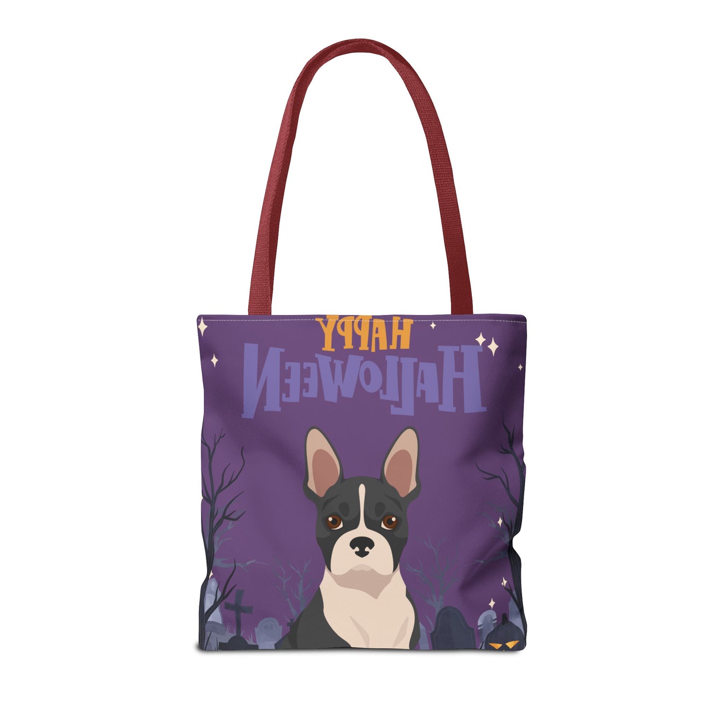 Boston Terrier Dog Happy Halloween Tote Bag 16x16