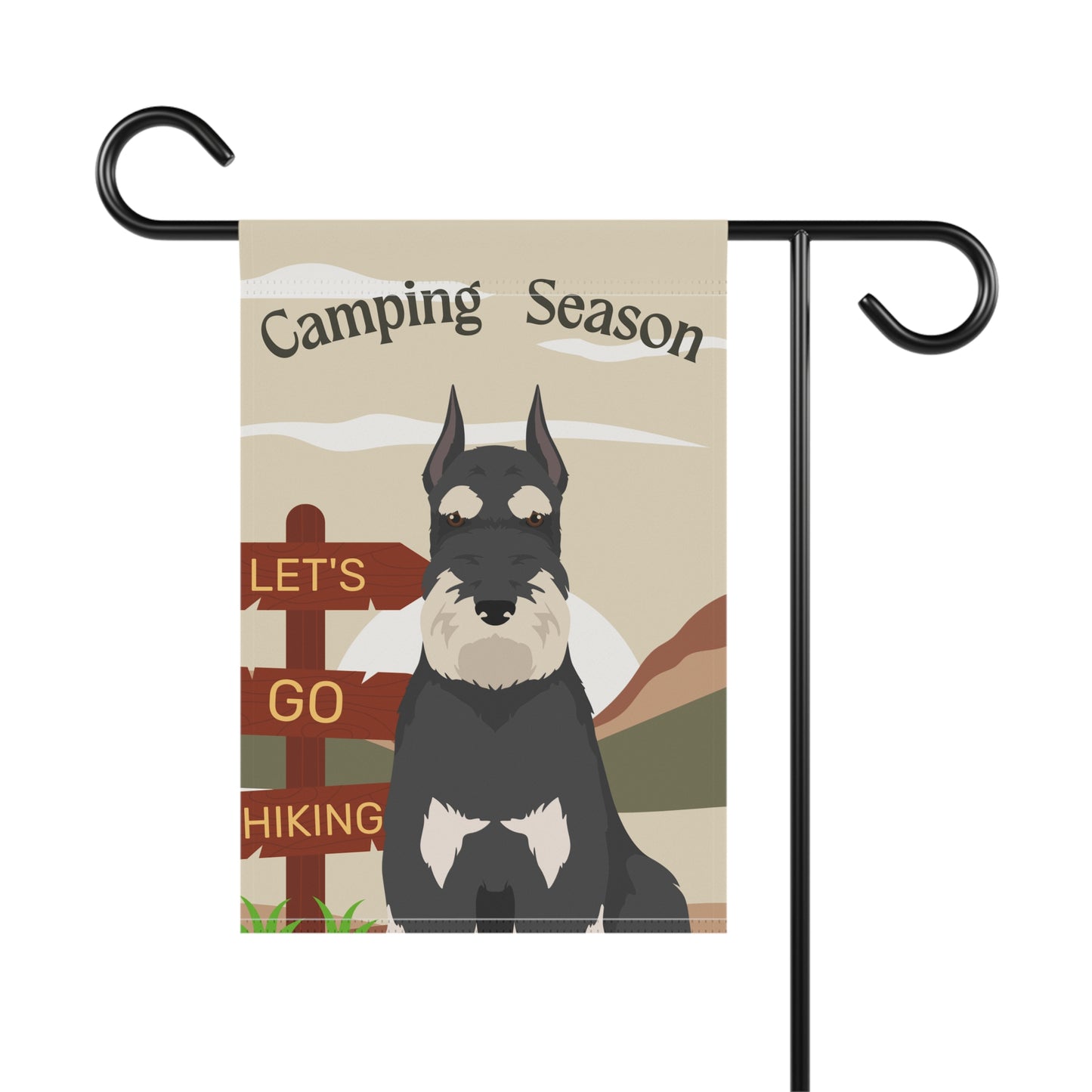 Schnauzer Dog Camping Garden Flag