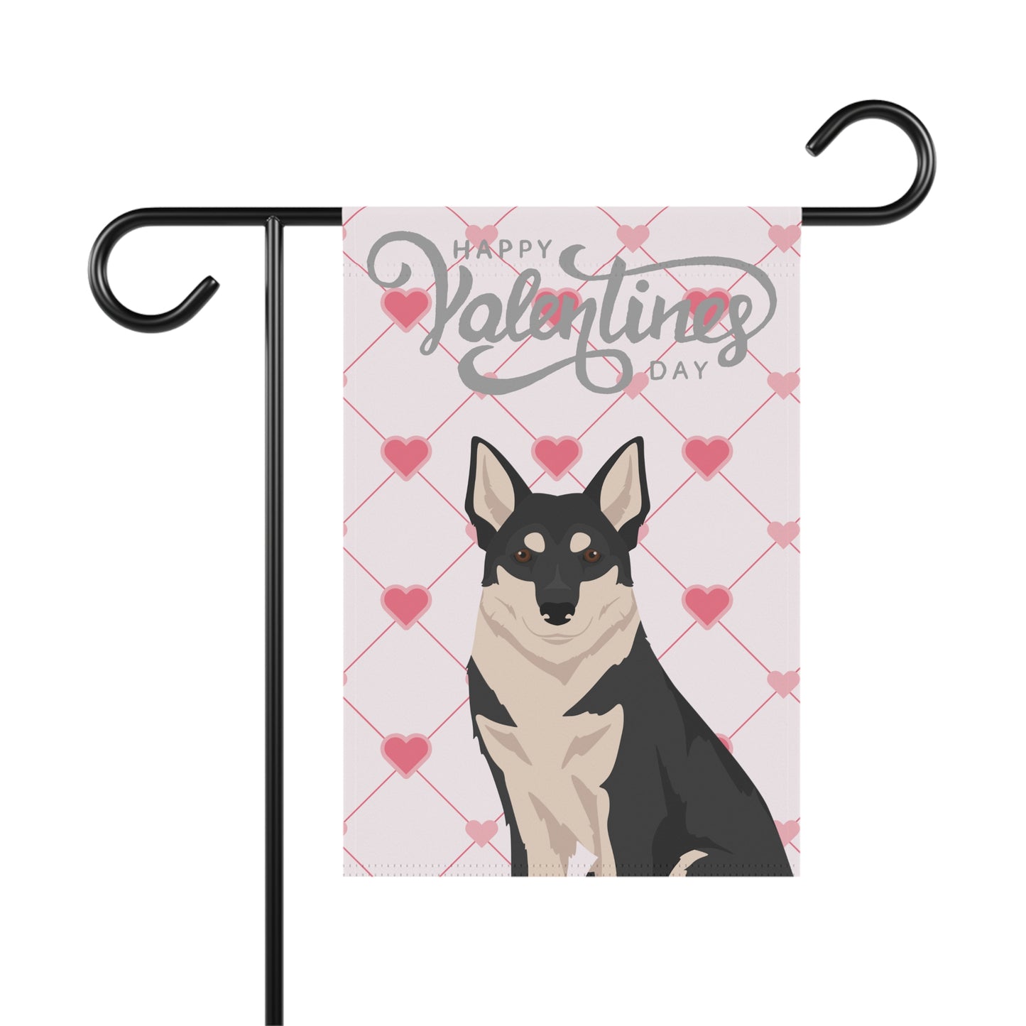 Swedish Elkhound Dog Valentines Day Garden Flag