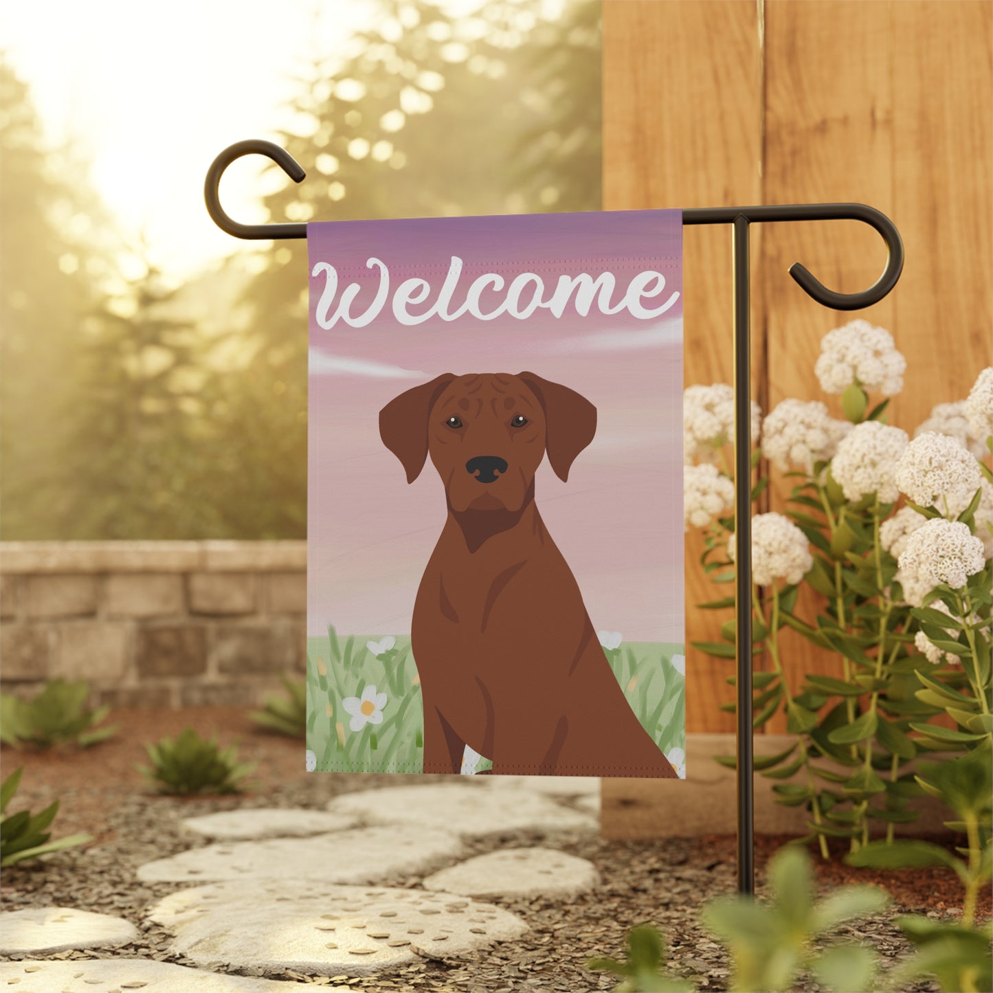 Rhodesian Ridgeback Dog Welcome Garden Flag