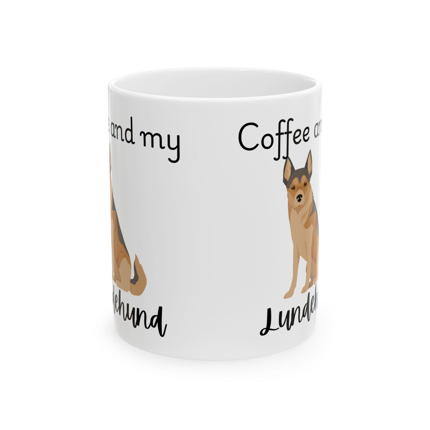 Coffee and My Lundehund Ceramic Mug | Dog Lover Gift, Pet Owner Cup, Cute Mug for Dog Moms, Funny Mug for Coffee Lovers
