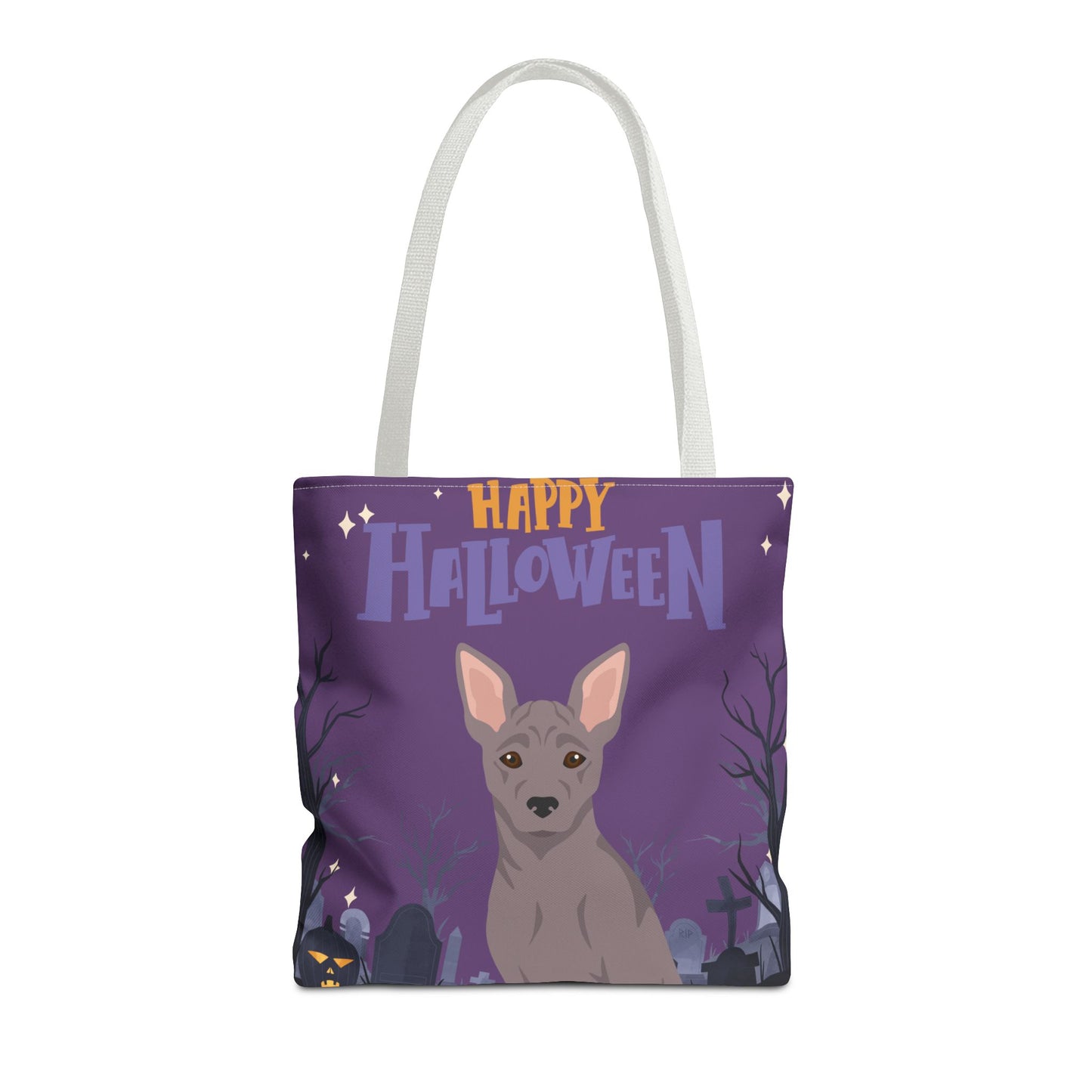 American Hairless Terrier Dog Happy Halloween Tote Bag 16x16
