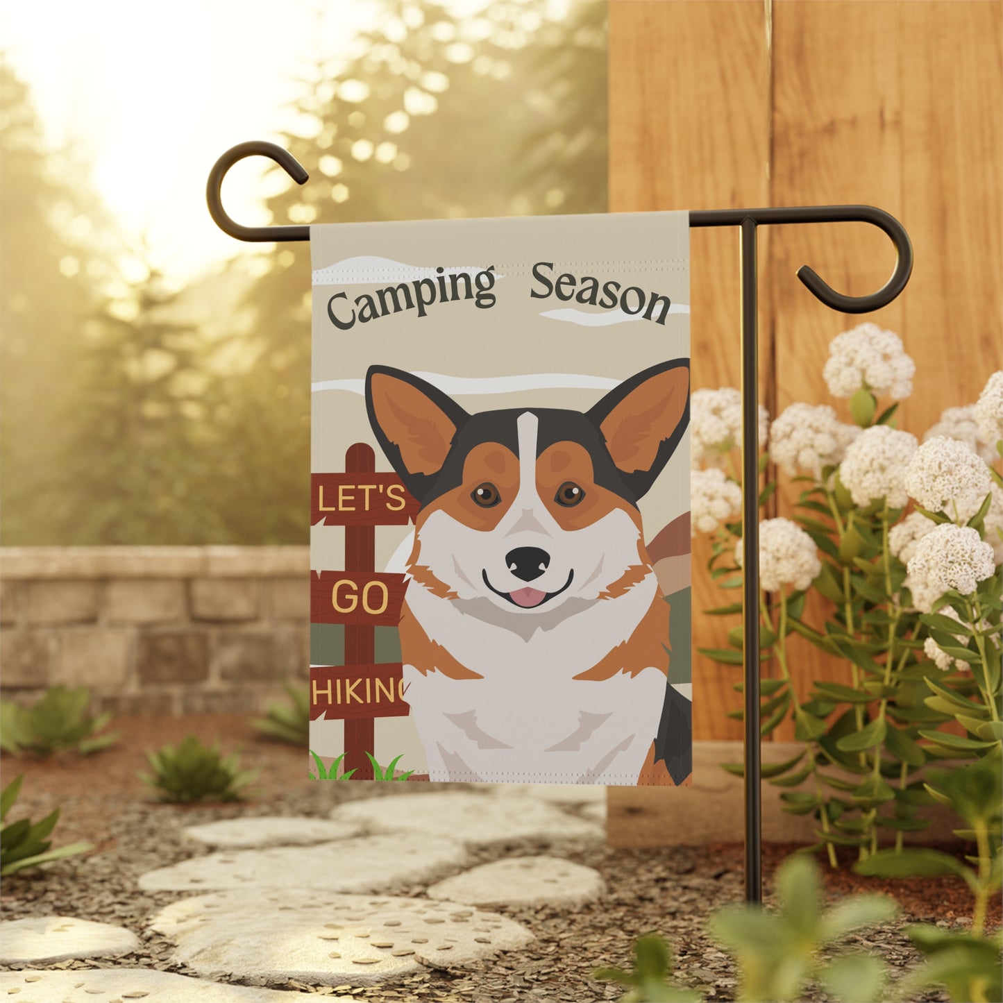 Pembroke Welsh Corgi Dog Camping Garden Flag