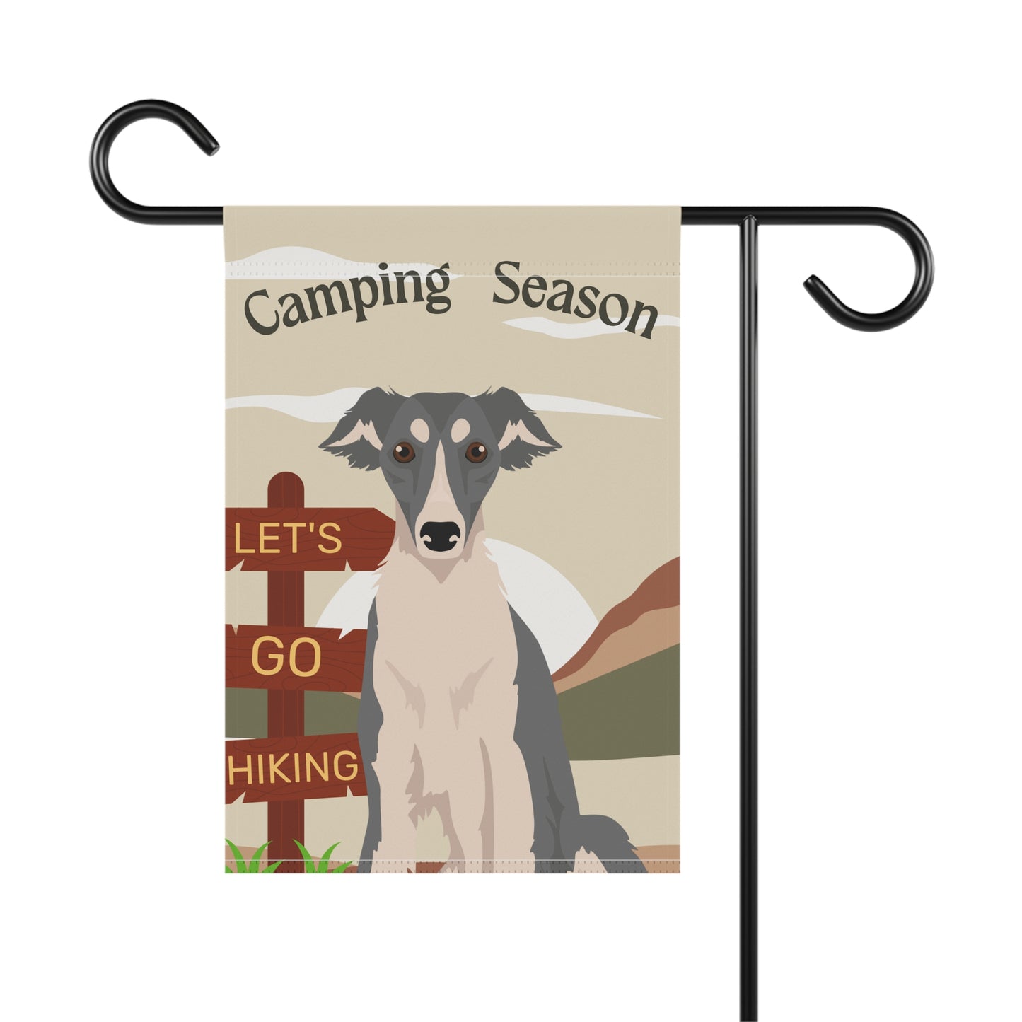 Silken Windhound Dog Camping Garden Flag