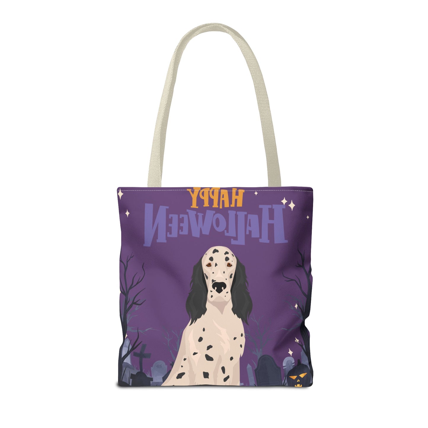 English Setter Dog Happy Halloween Tote Bag 16x16