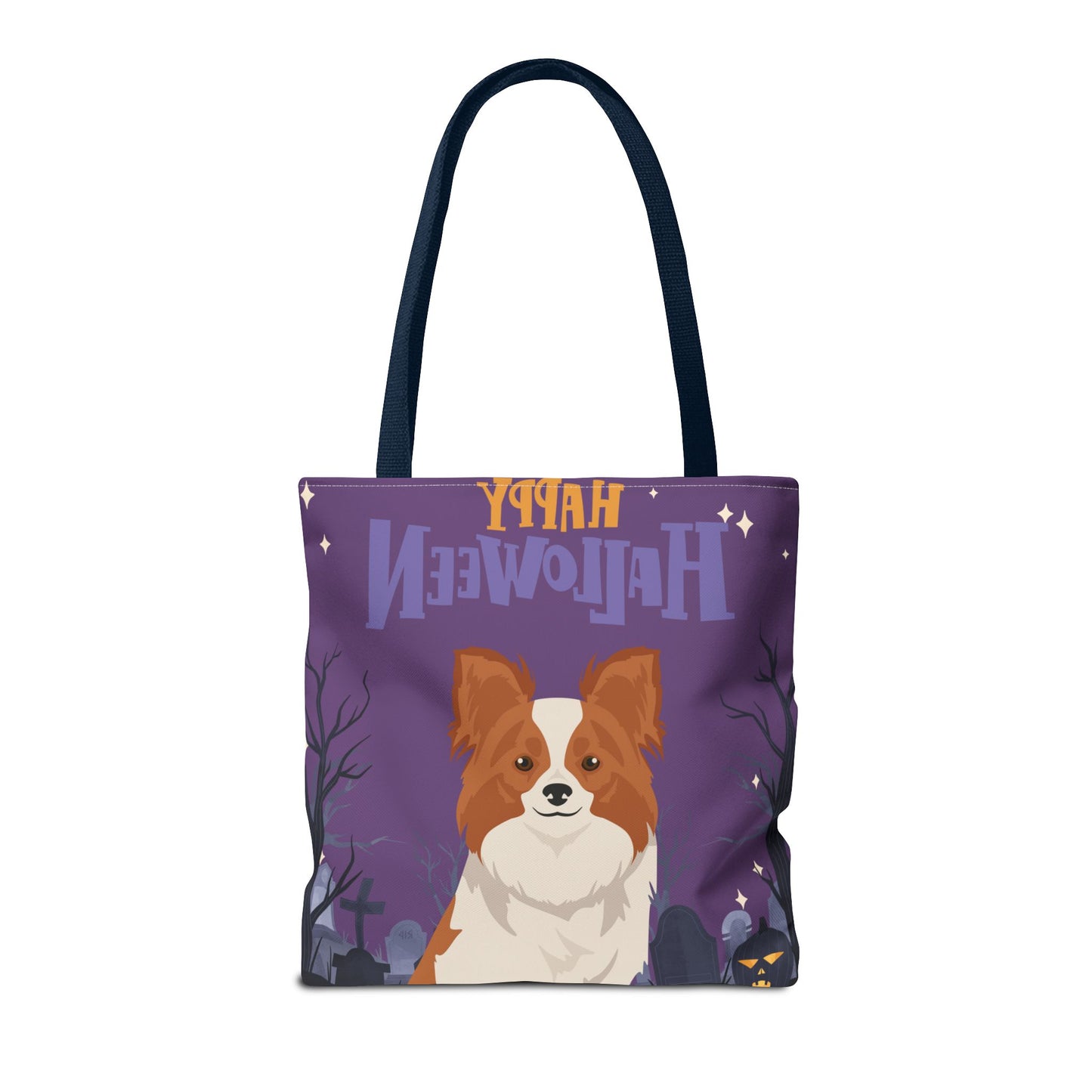 Papillon Dog Happy Halloween Tote Bag 16x16