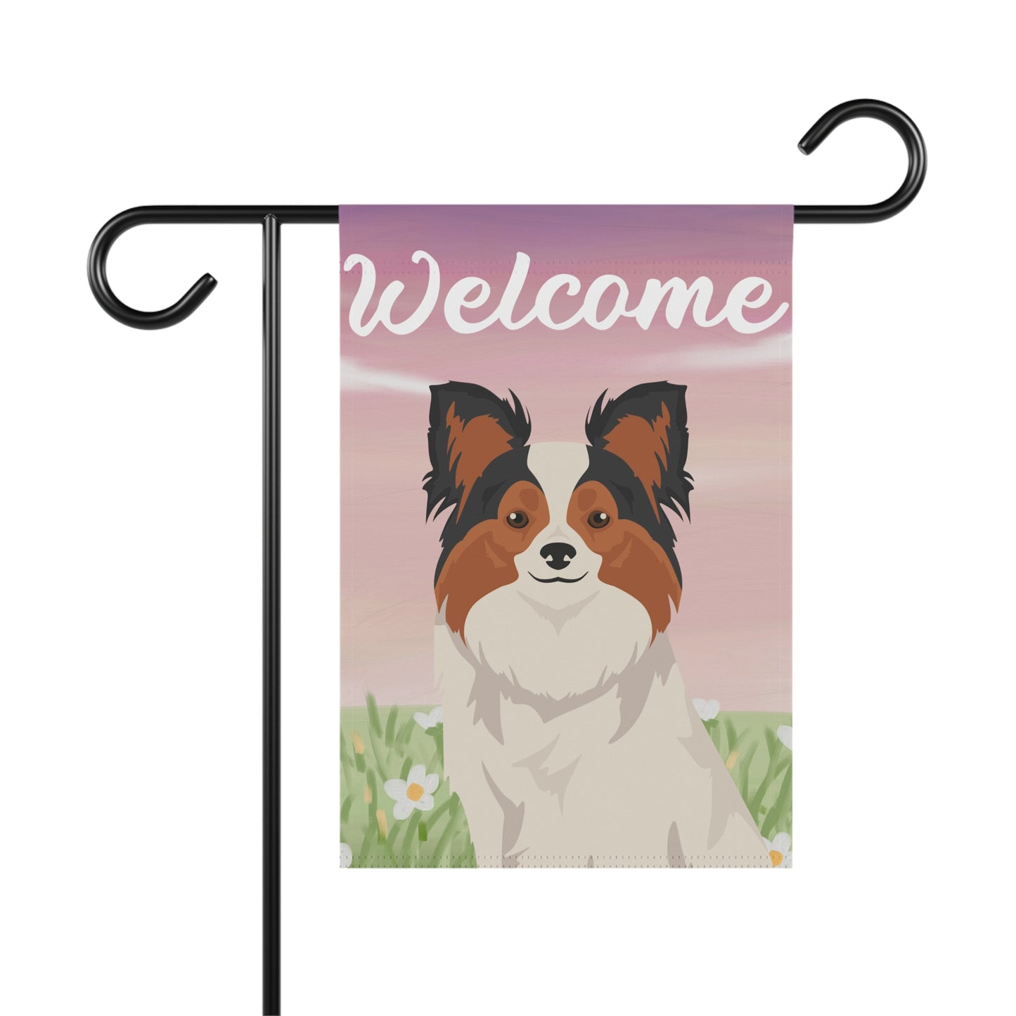 Papillon Dog Welcome Garden Flag