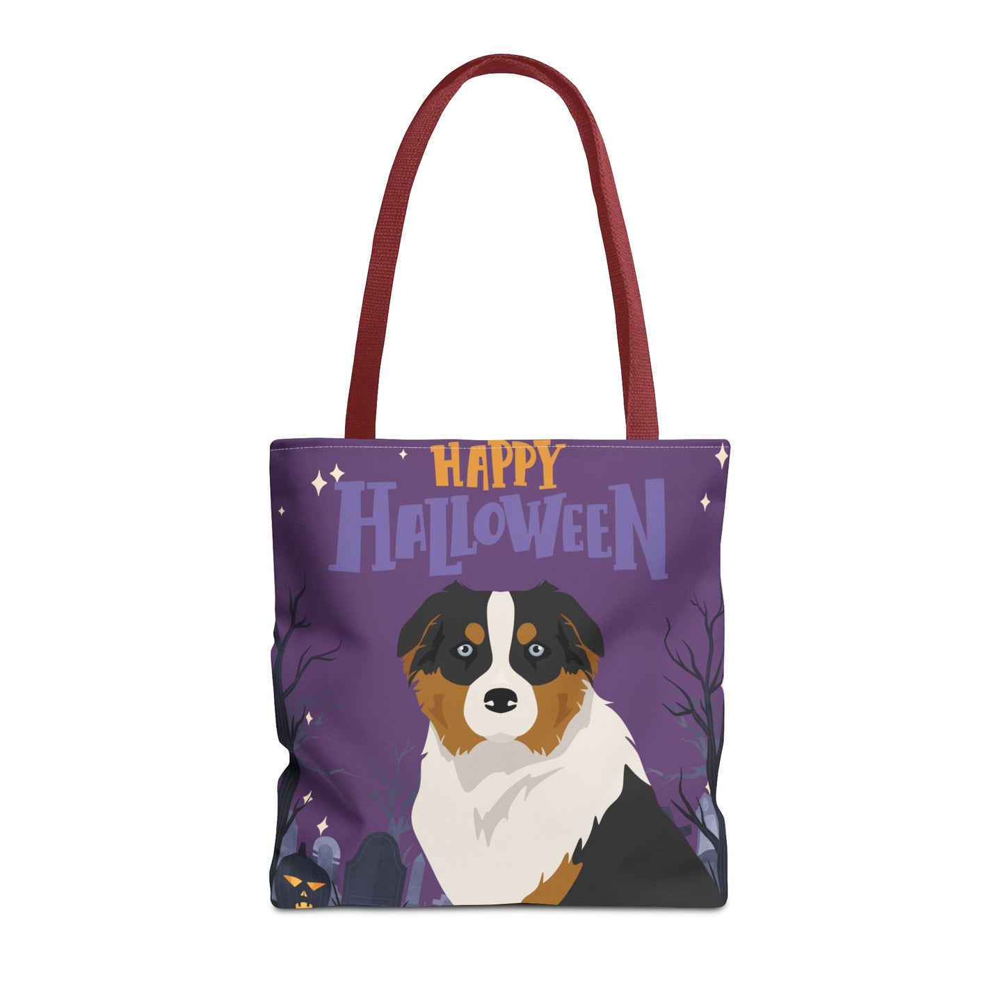 Australian Shepherd Dog Happy Halloween Tote Bag 16x16
