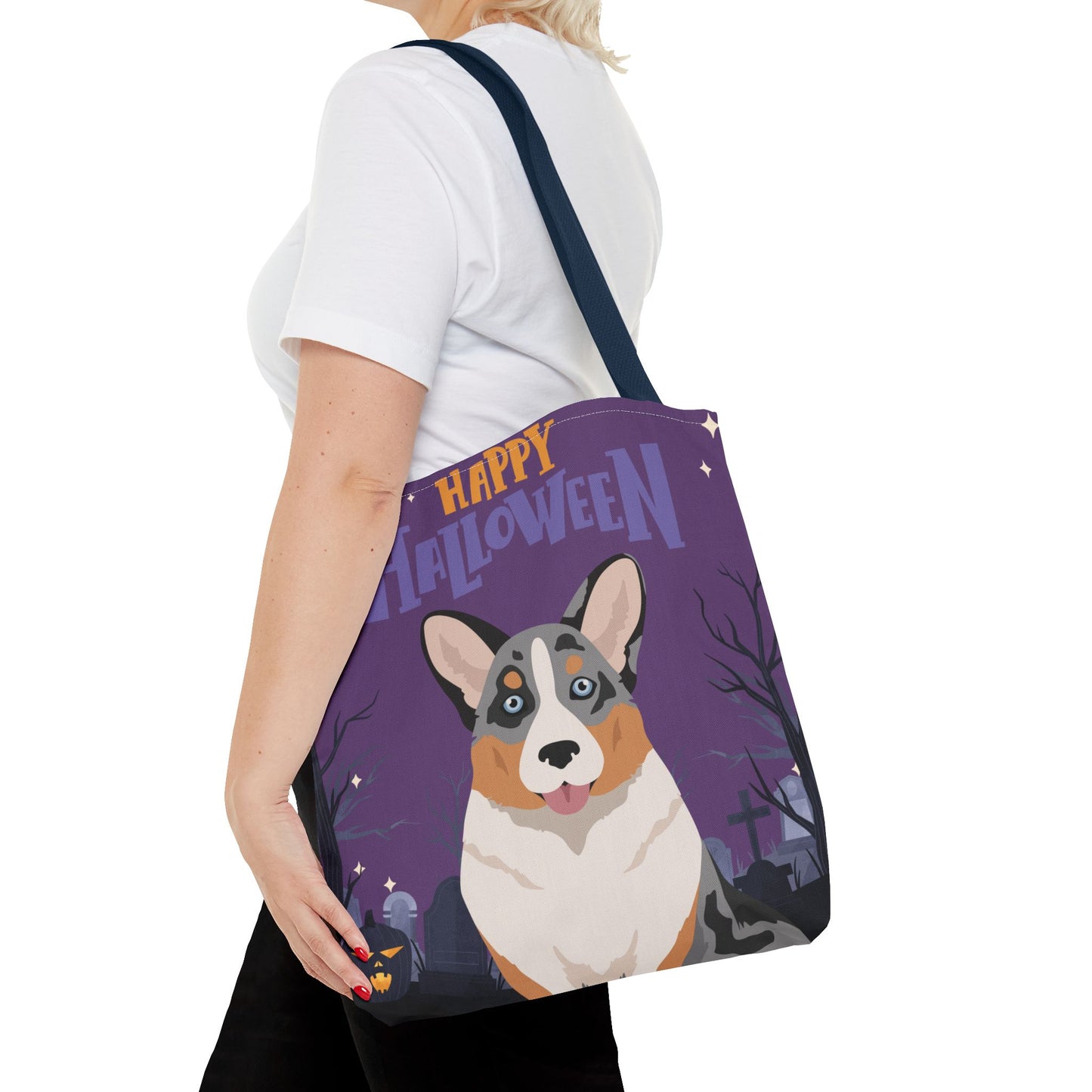 Cardigan Welsh Corgi Dog Happy Halloween Tote Bag 16x16