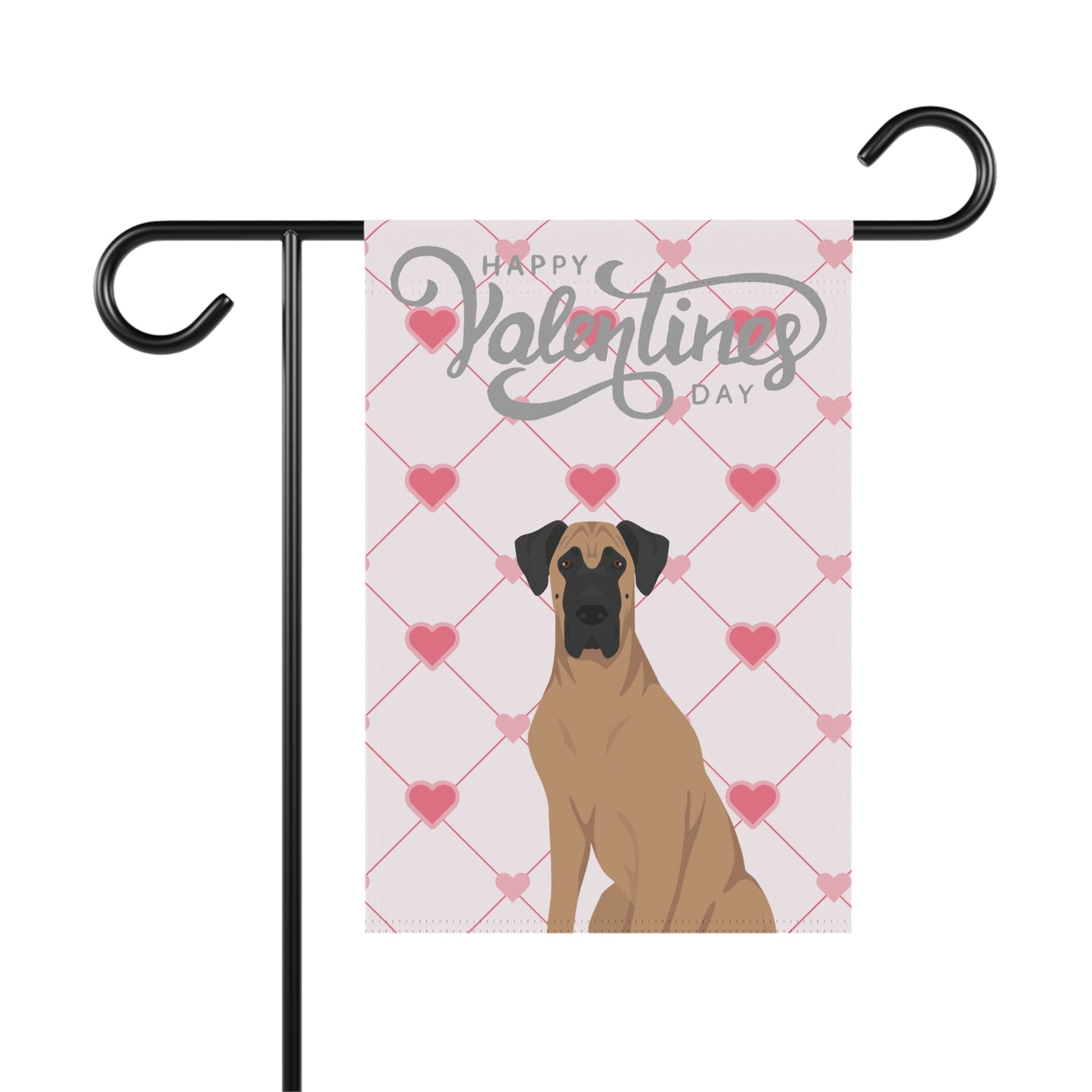 Great Dane Dog Valentines Day Garden Flag