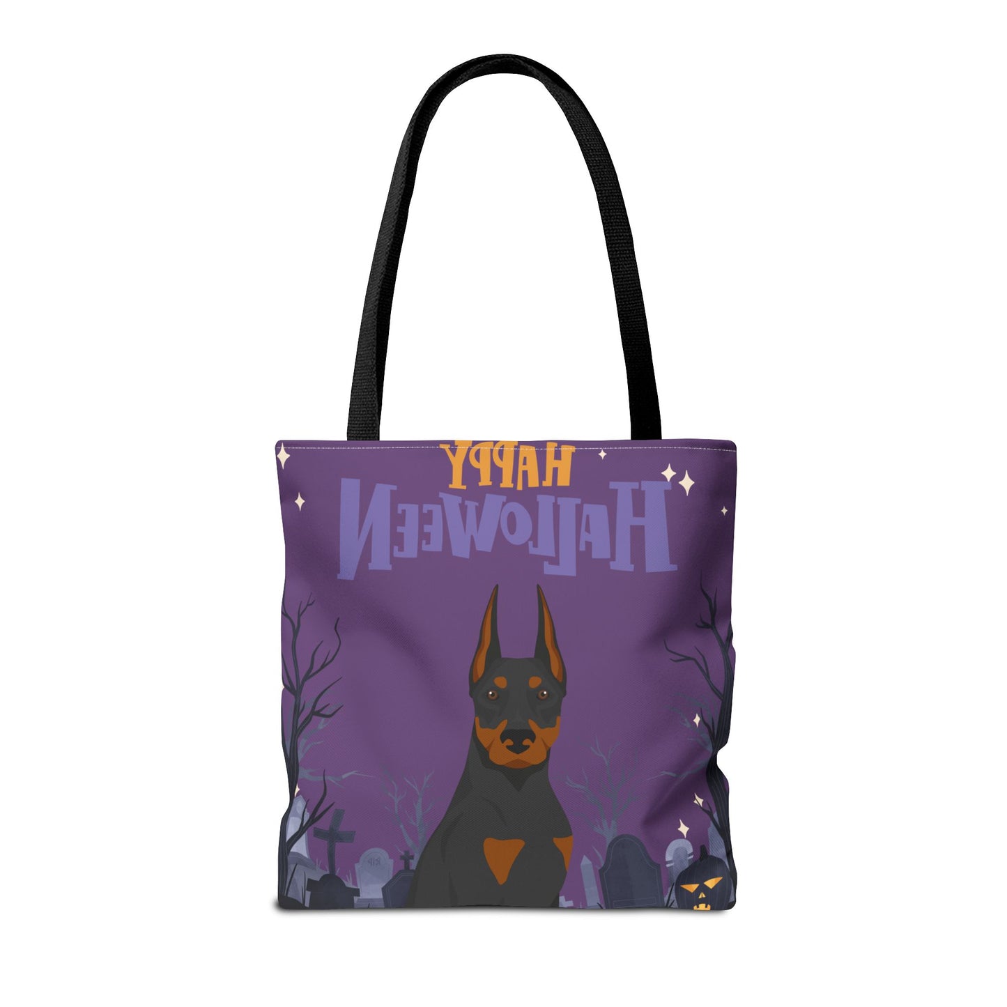 Doberman Pinscher Dog Happy Halloween Tote Bag 16x16