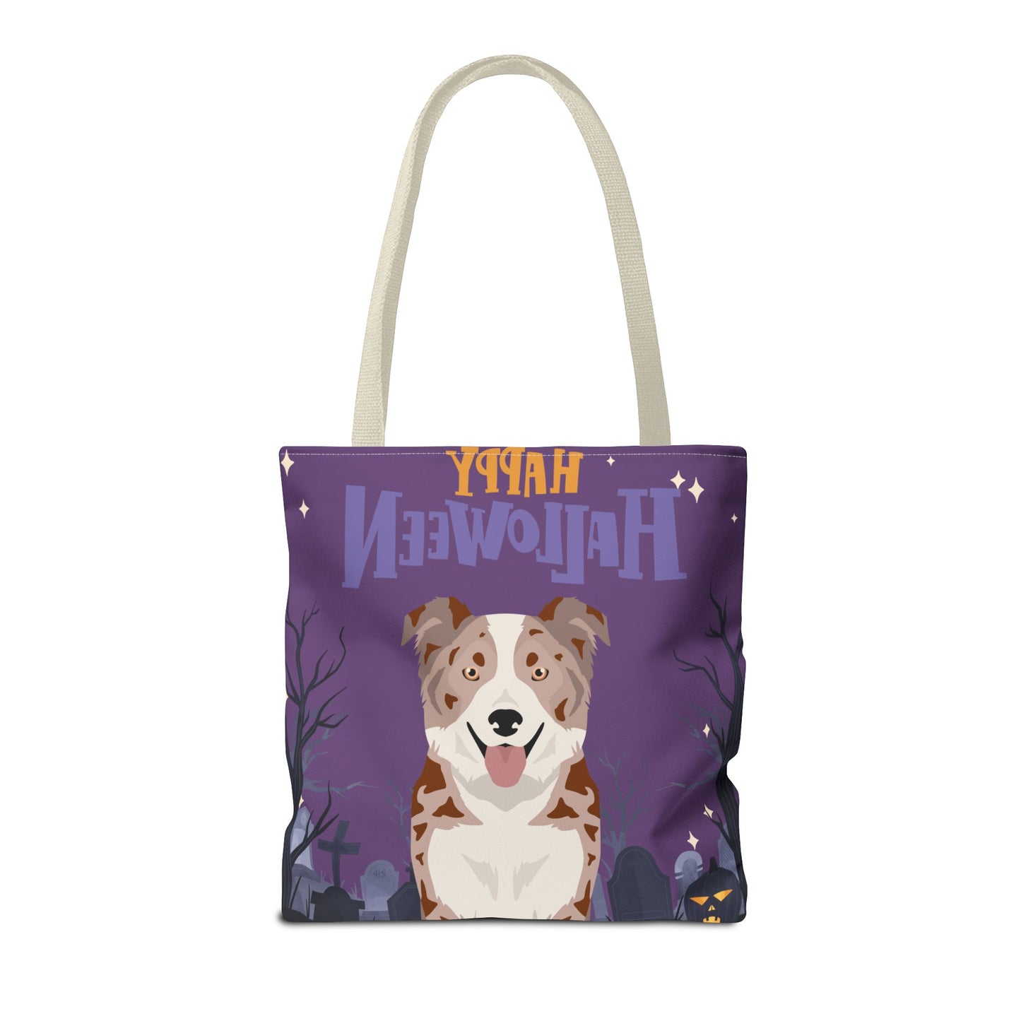Border Collie Dog Happy Halloween Tote Bag 16x16