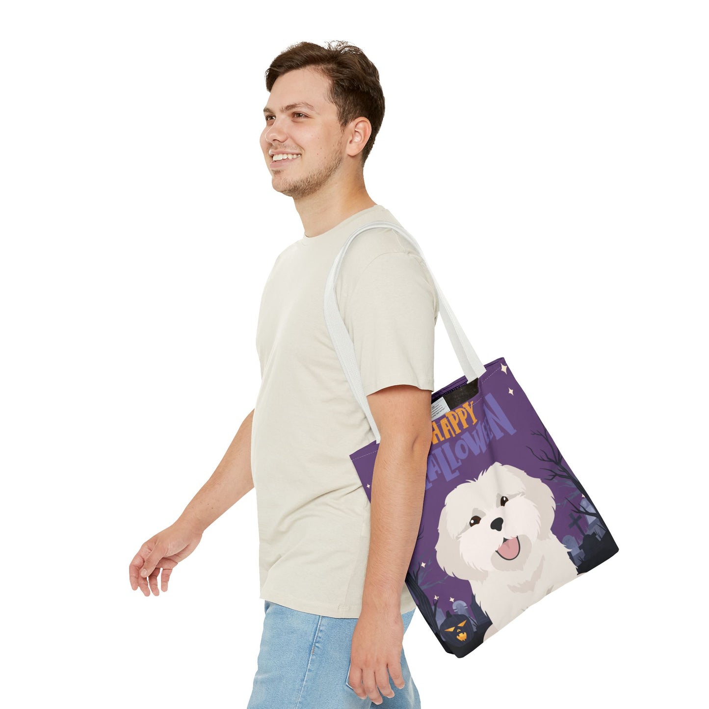Coton de Tulear Dog Happy Halloween Tote Bag 16x16