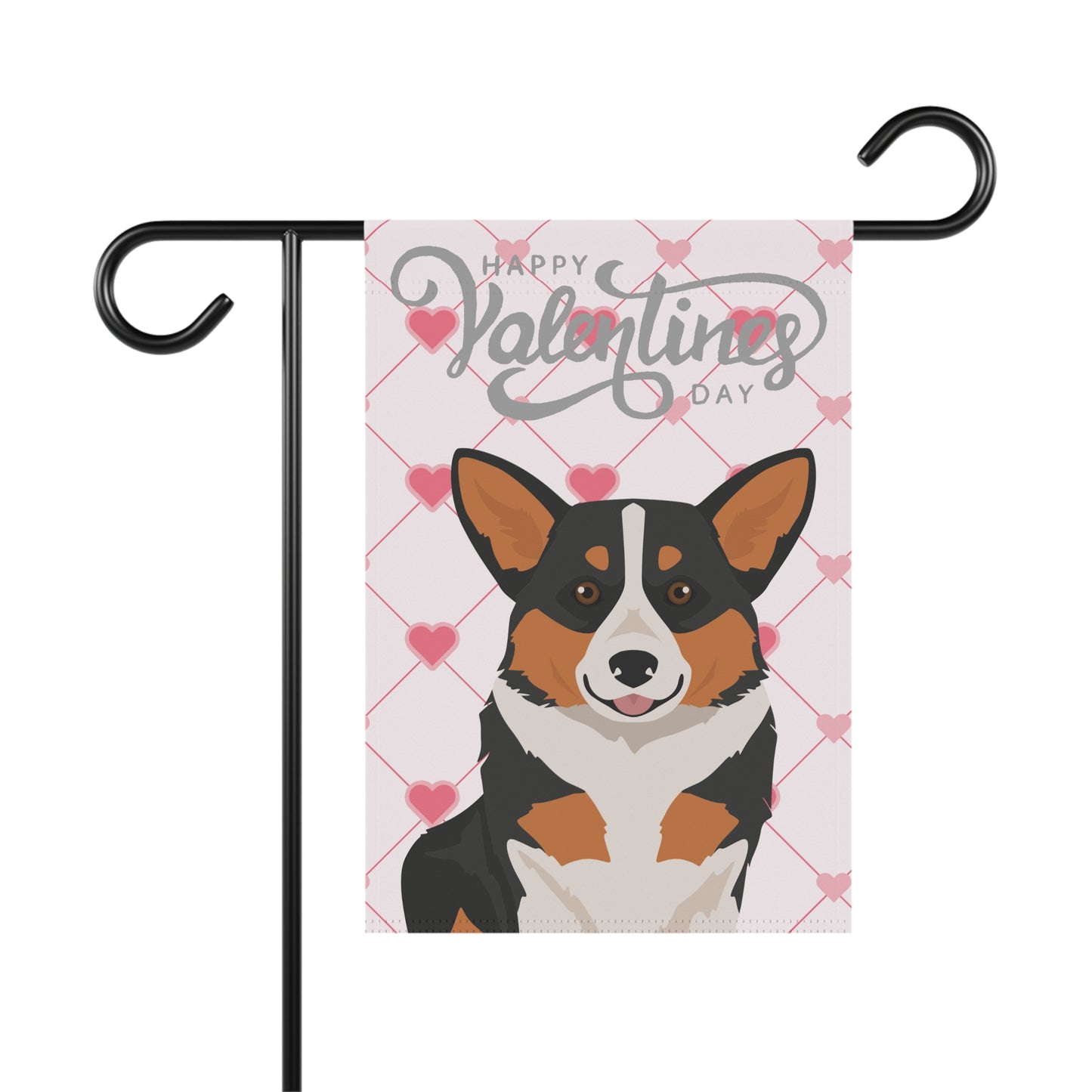 Pembroke Welsh Corgi Dog Valentines Day Garden Flag