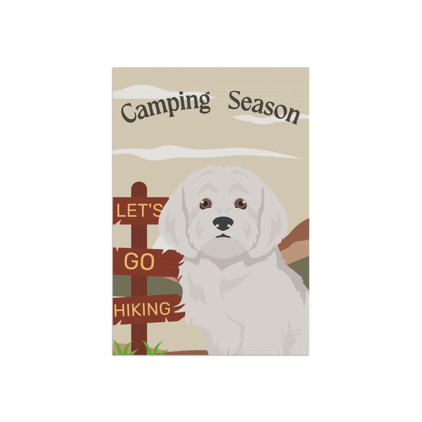 Maltese Dog Camping Garden Flag