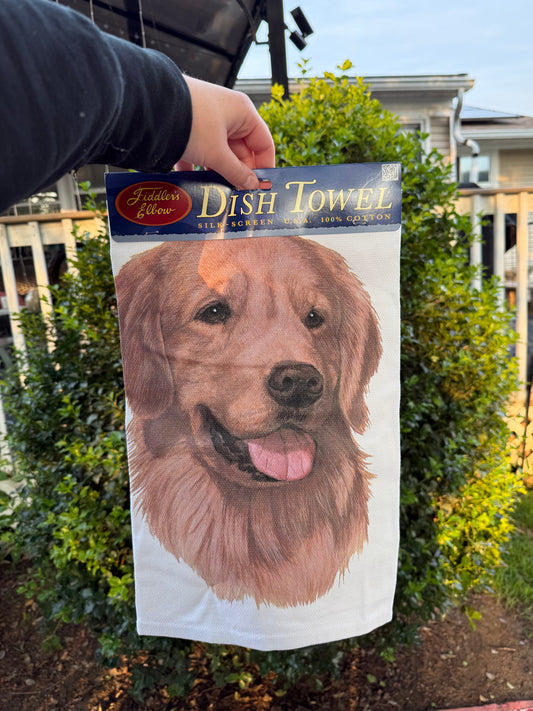 Golden Retriever Dog Dish Towel