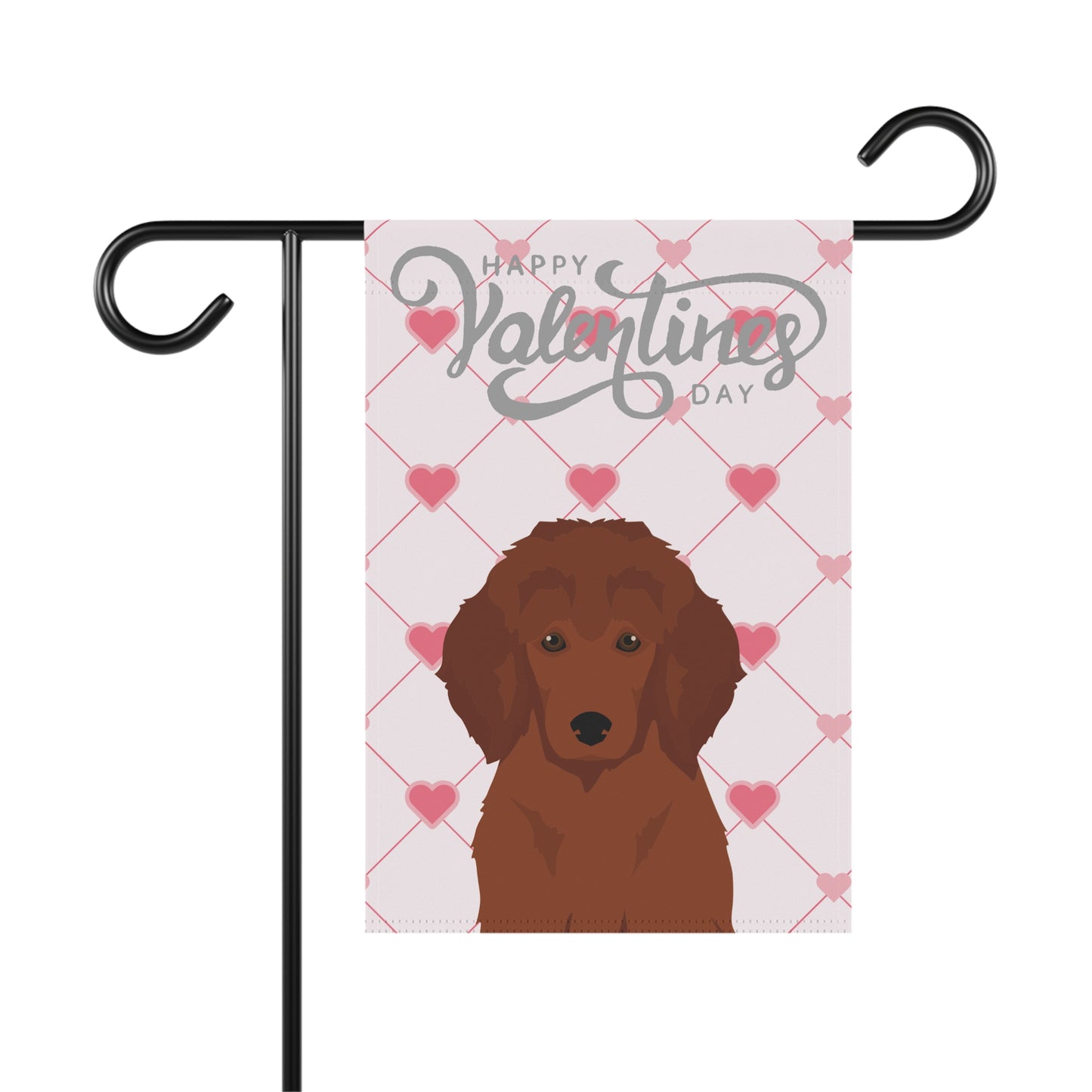 Poodle Dog Valentines Day Garden Flag