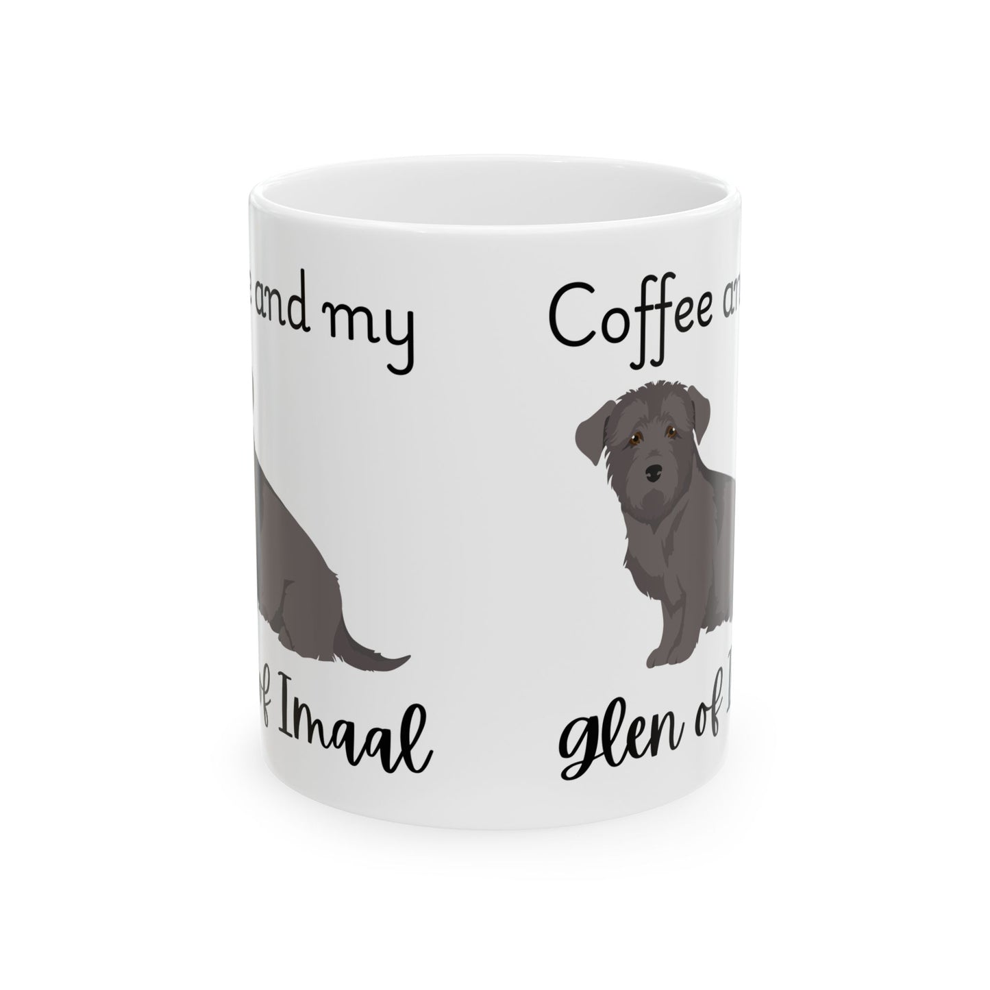 Coffee and My Glen Of Imaal Ceramic Mug | Dog Lover Gift, Pet Owner Cup, Cute Mug for Dog Moms, Funny Mug for Coffee Lovers