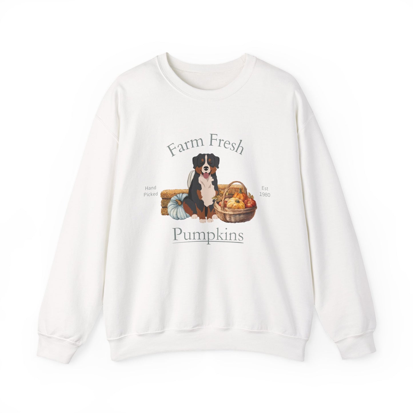 Bernese Mountain Dog Dog Fall Farm Fresh Unisex Heavy Blend Crewneck Sweatshirt