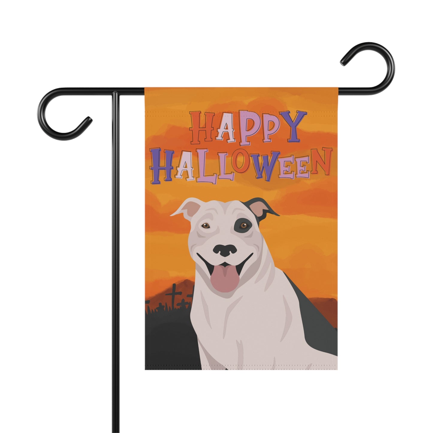 Pit Bull Dog Halloween Garden Flag