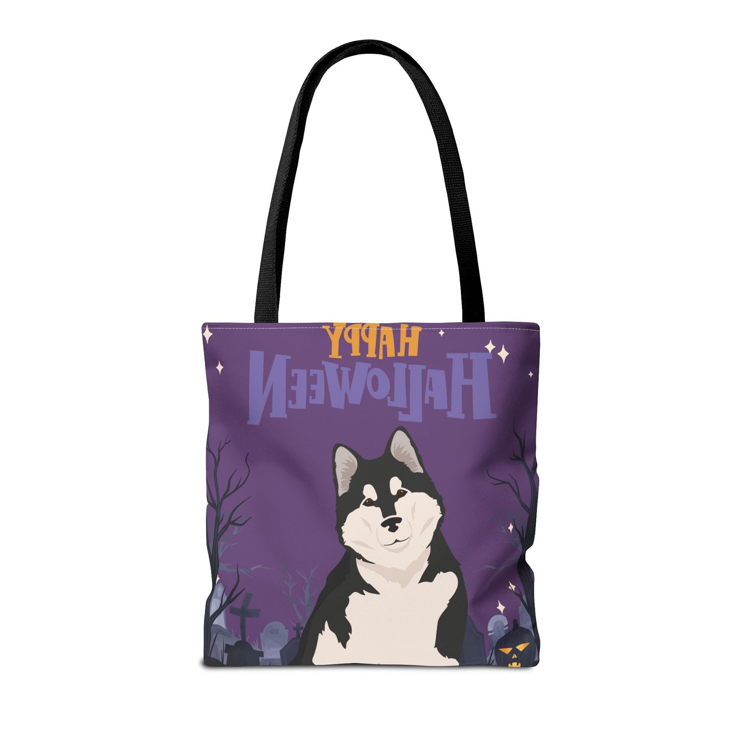 Alaskan Malamute Dog Happy Halloween Tote Bag 16x16