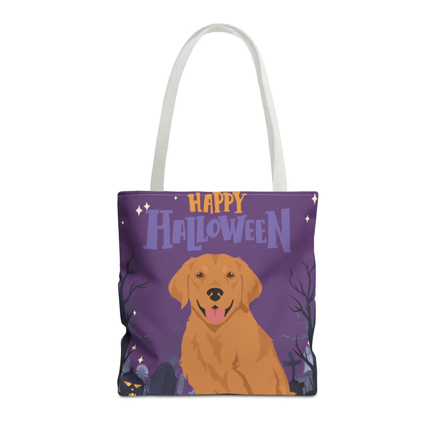 Golden Retriever Dog Happy Halloween Tote Bag 16x16