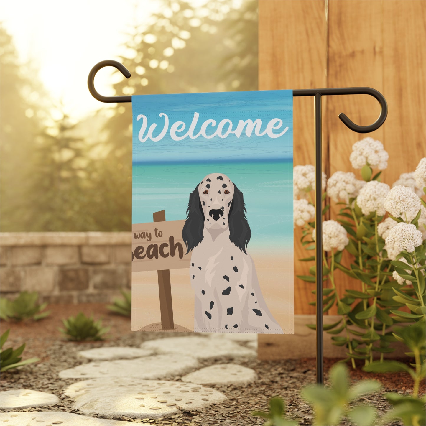 English Setter Dog Garden Flag
