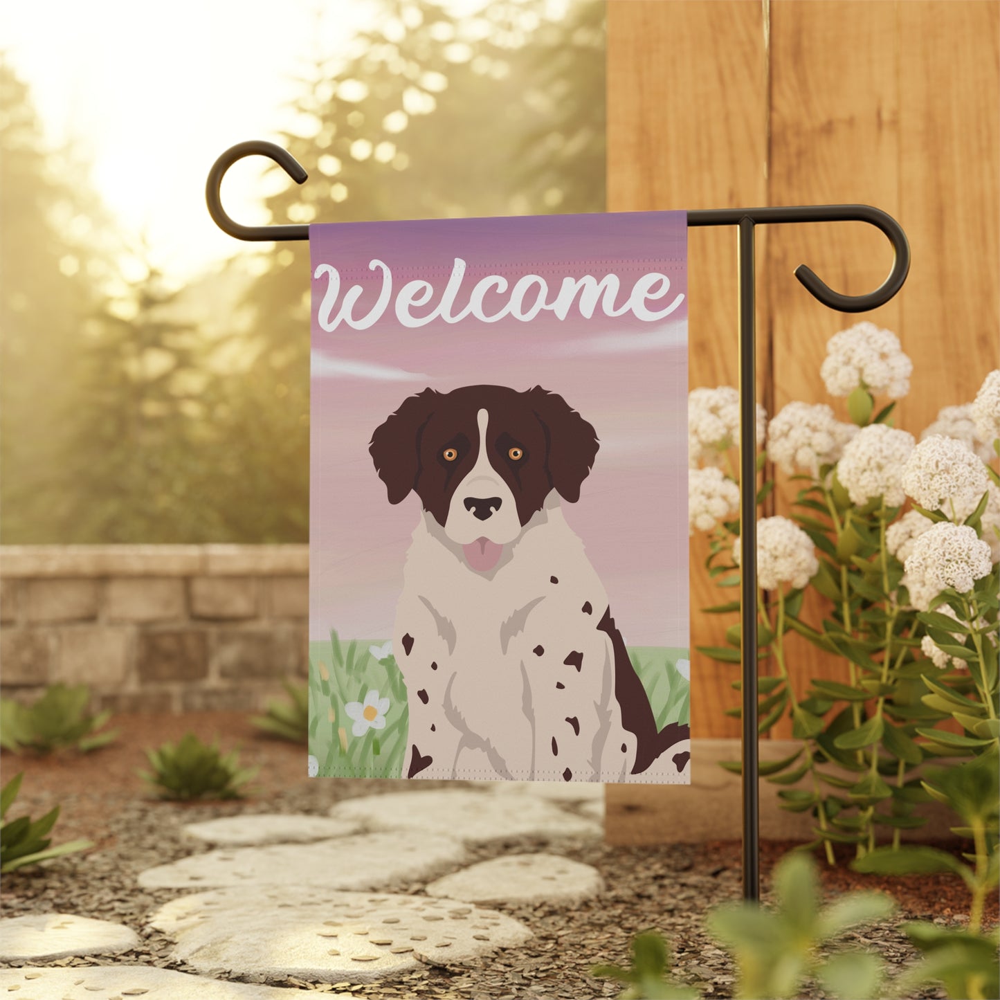 Wetterhoun Dog Welcome Garden Flag