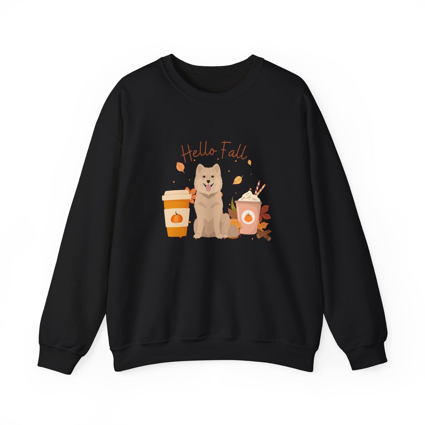 Finnish Lapphund Dog Fall Halloween Unisex Heavy Blend Crewneck Sweatshirt