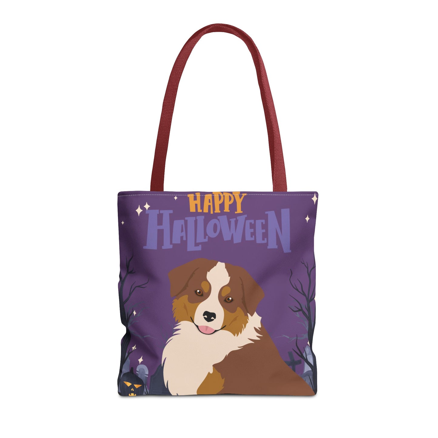 Miniature American Shepherd Dog Happy Halloween Tote Bag 16x16