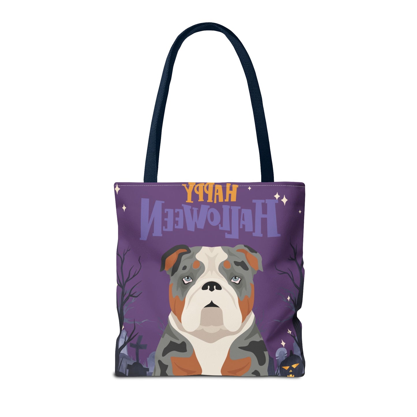 Bulldog Dog Happy Halloween Tote Bag 16x16