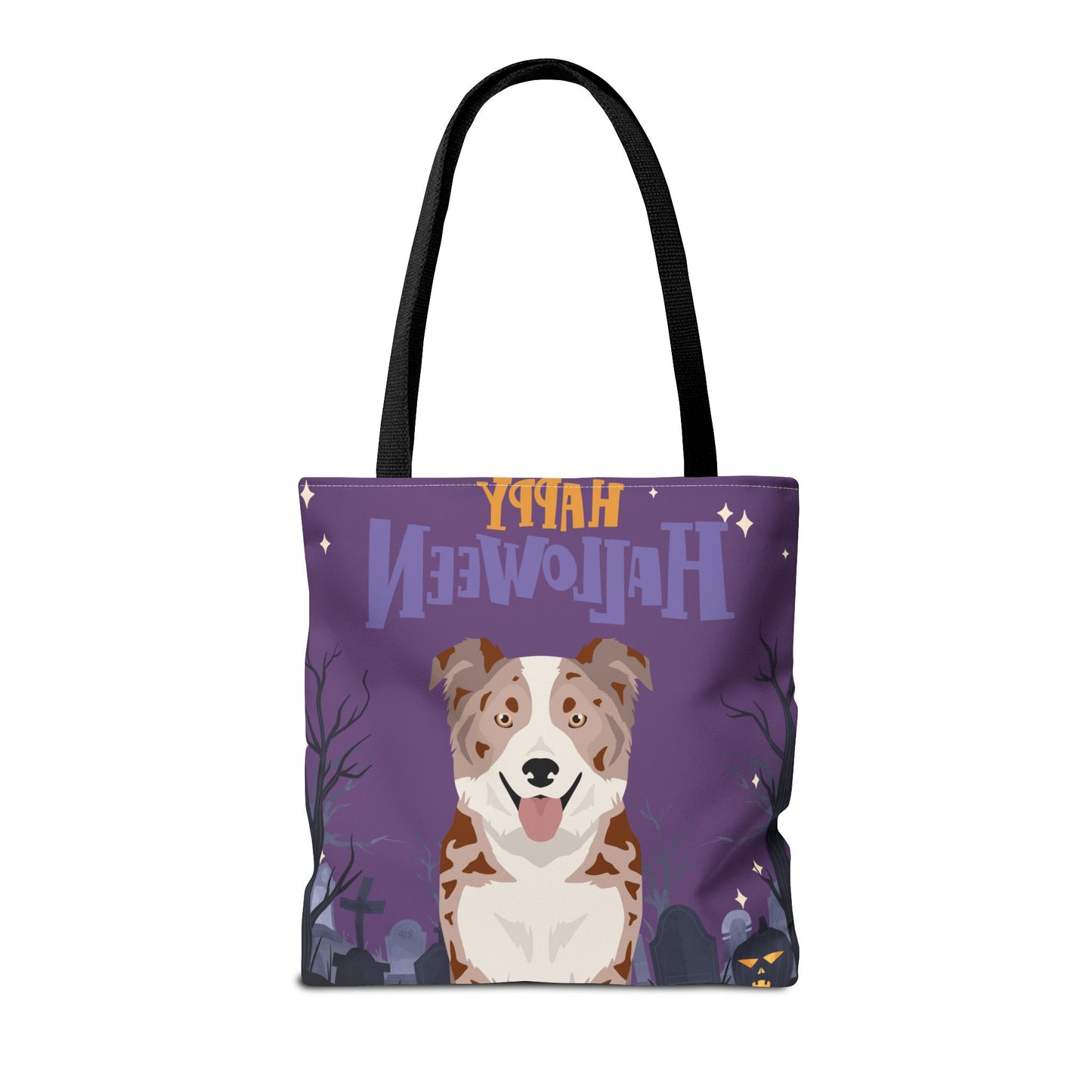 Border Collie Dog Happy Halloween Tote Bag 16x16