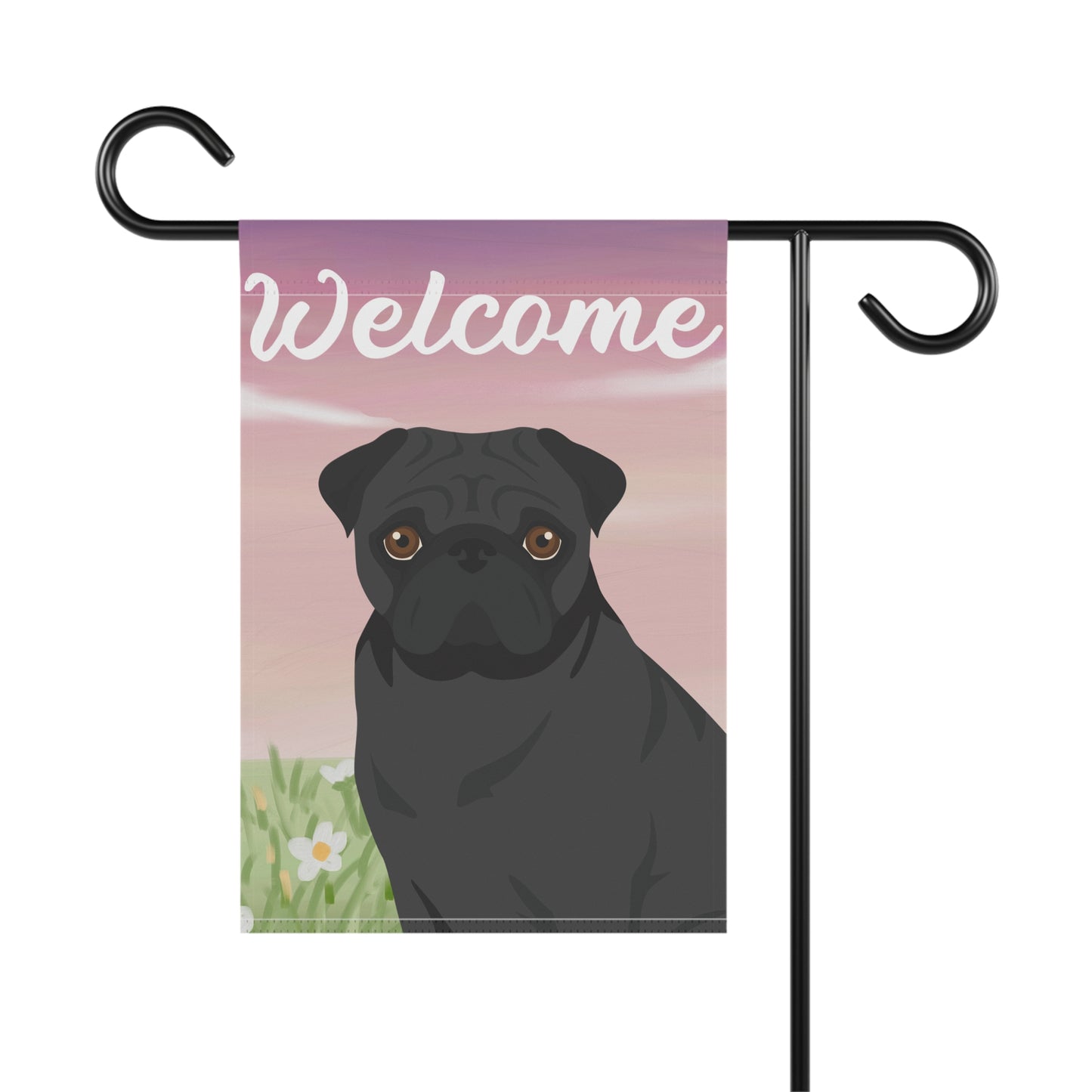 Pug Dog Welcome Garden Flag