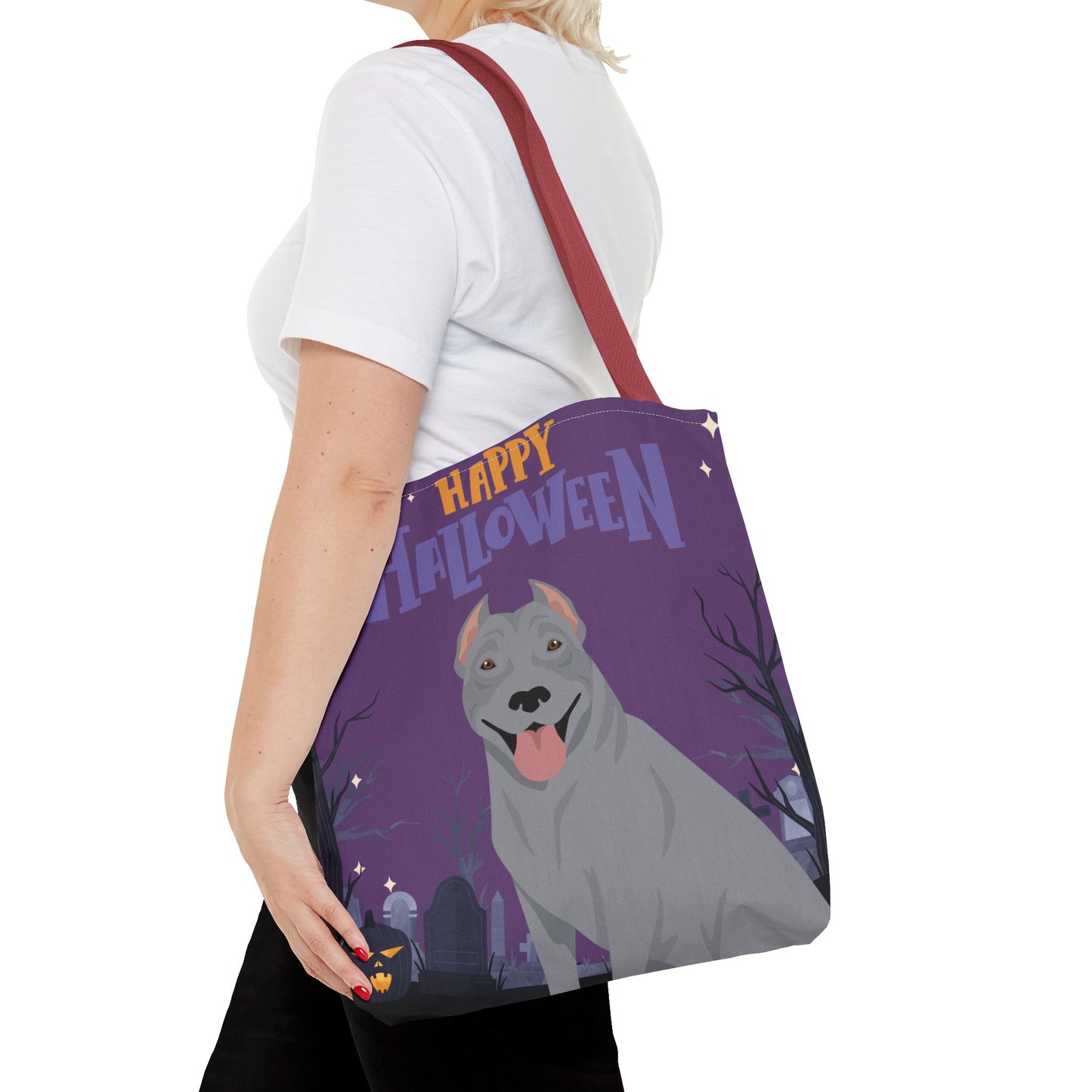 Pit Bull Dog Happy Halloween Tote Bag 16x16