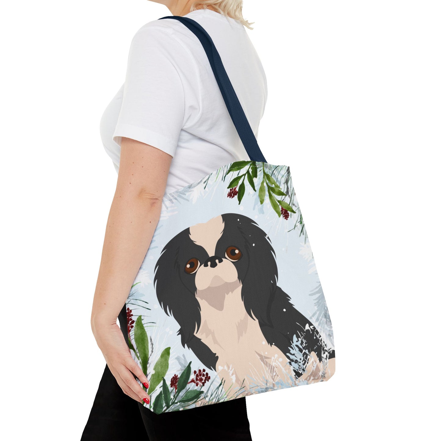 Japanese Chin Dog Christmas Holiday Tote Bag 16x16