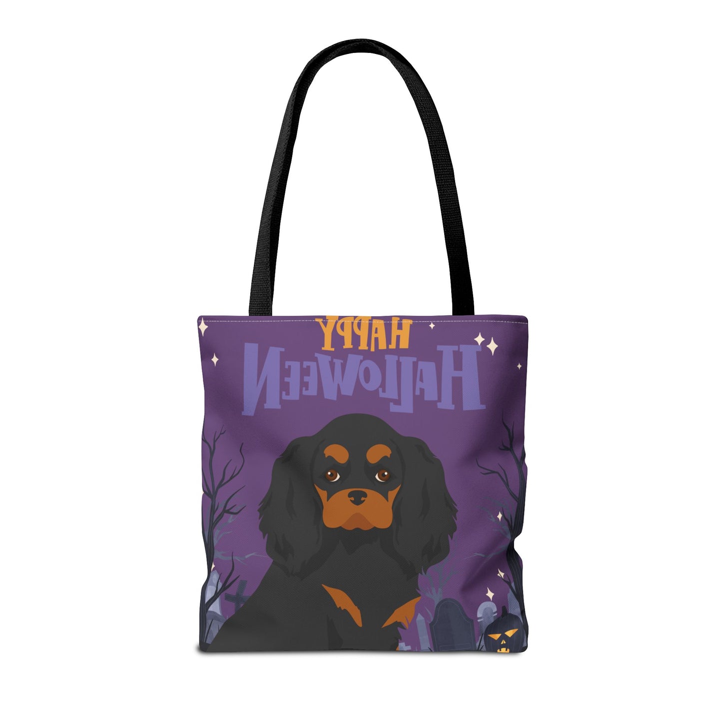 Cavalier King Charlre Spaniel Dog Happy Halloween Tote Bag 16x16
