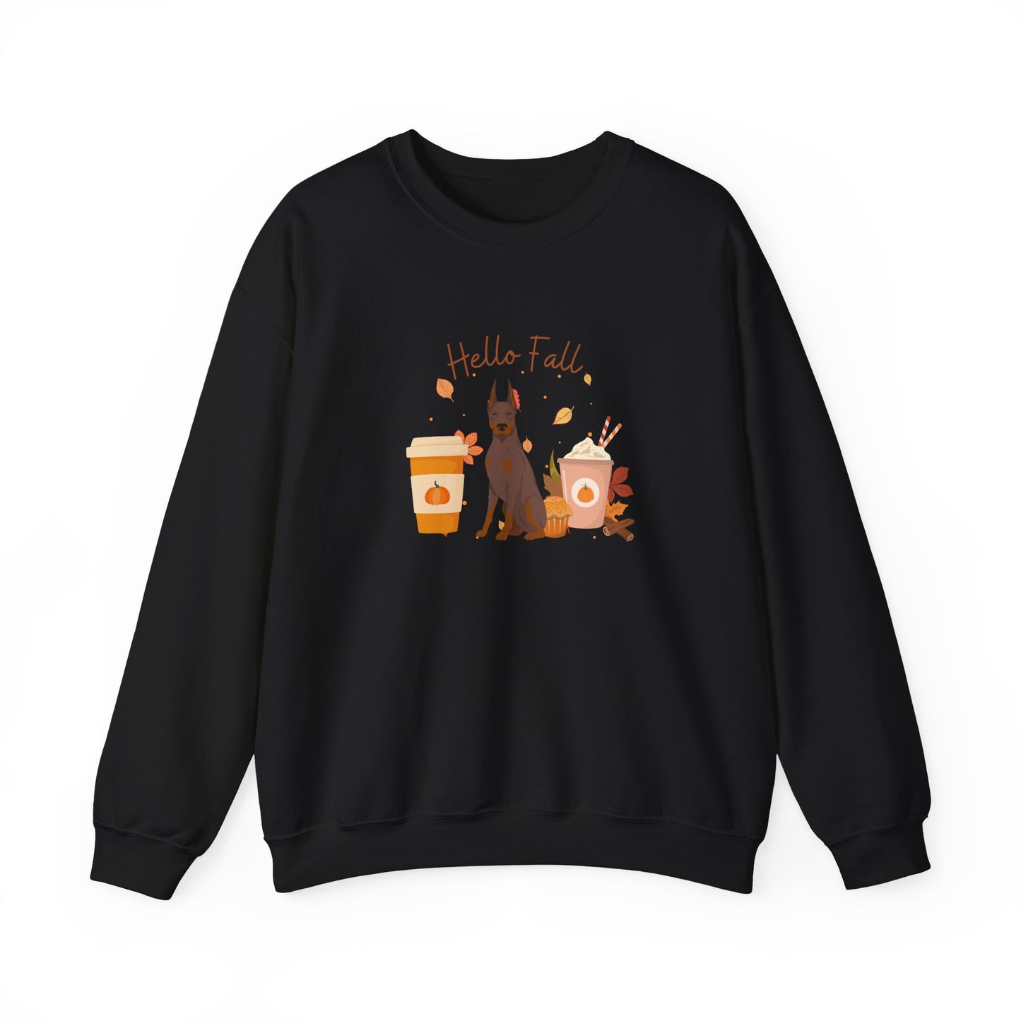 Doberman Pinscher Dog Fall Unisex Heavy Blend Crewneck Sweatshirt