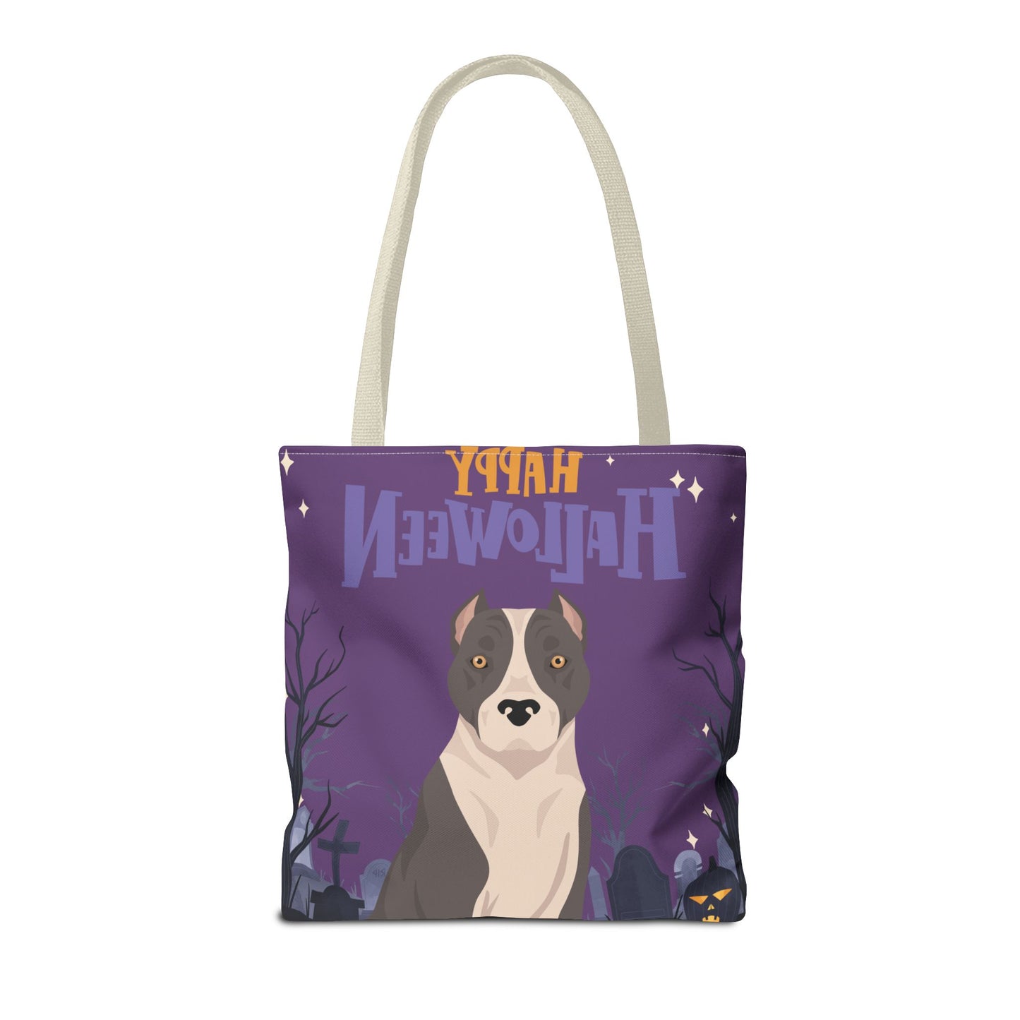 American Staffordshire Terrier Dog Happy Halloween Tote Bag 16x16