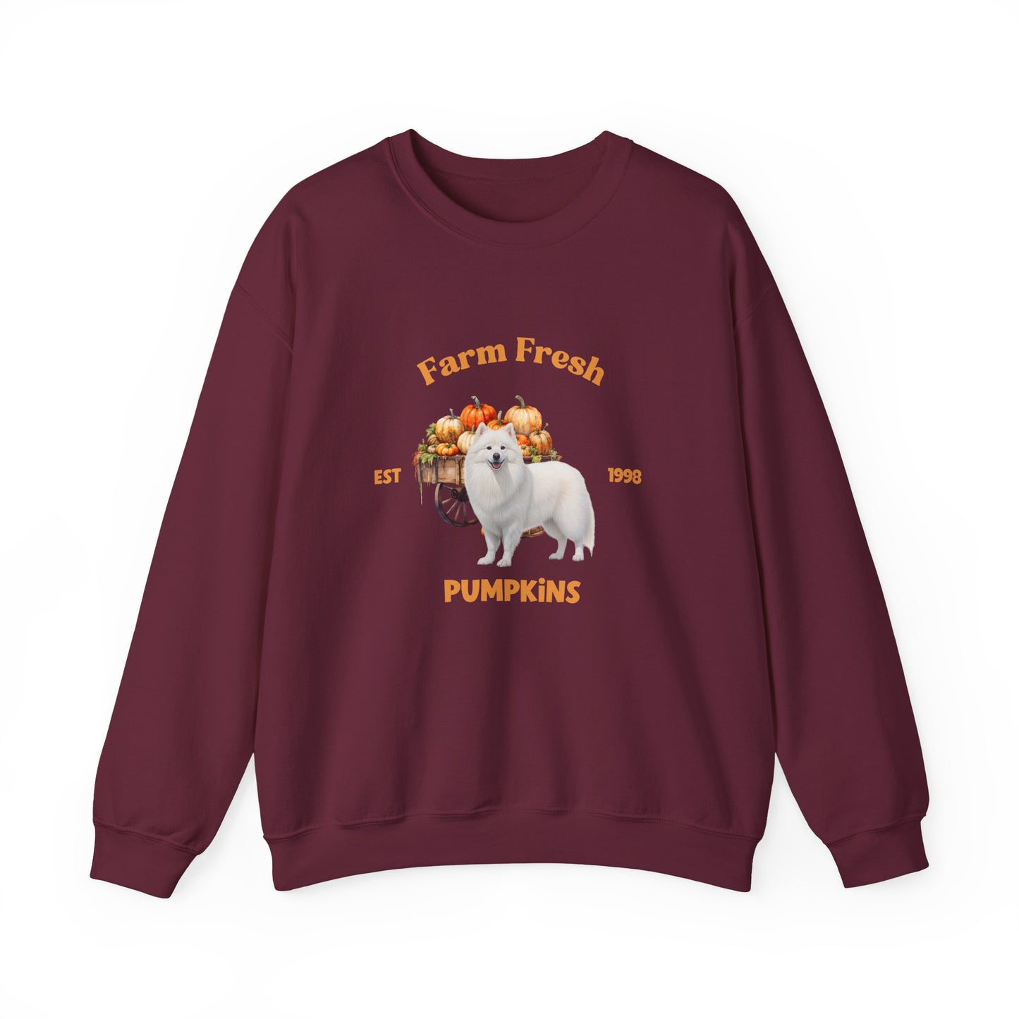 American Eskimo Dog Fall Unisex Heavy Blend Crewneck Sweatshirt
