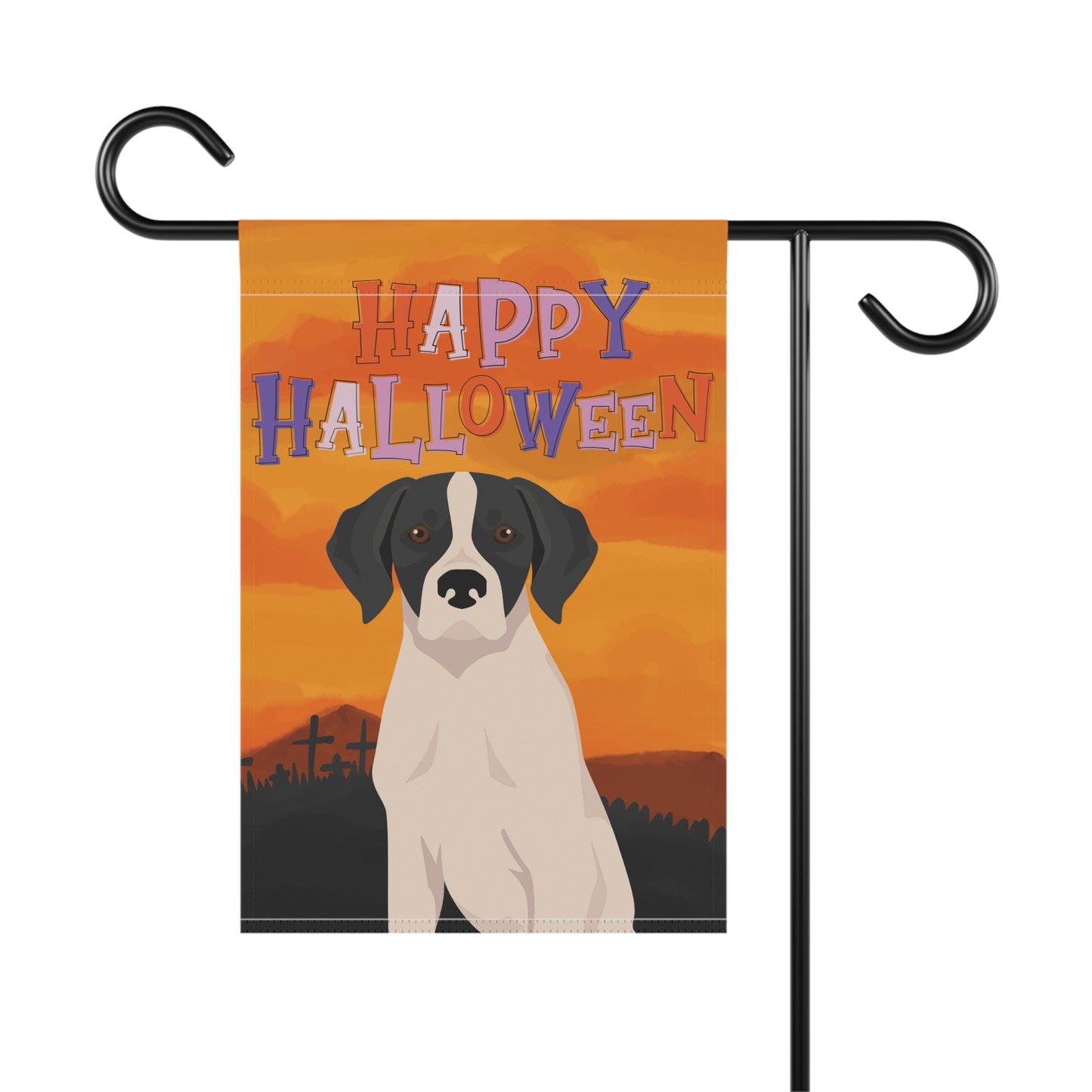 Pointer Dog Halloween Garden Flag