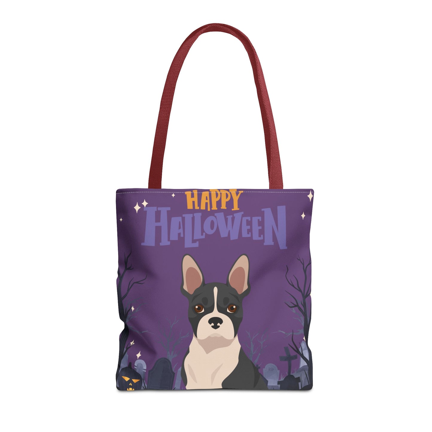 Boston Terrier Dog Happy Halloween Tote Bag 16x16