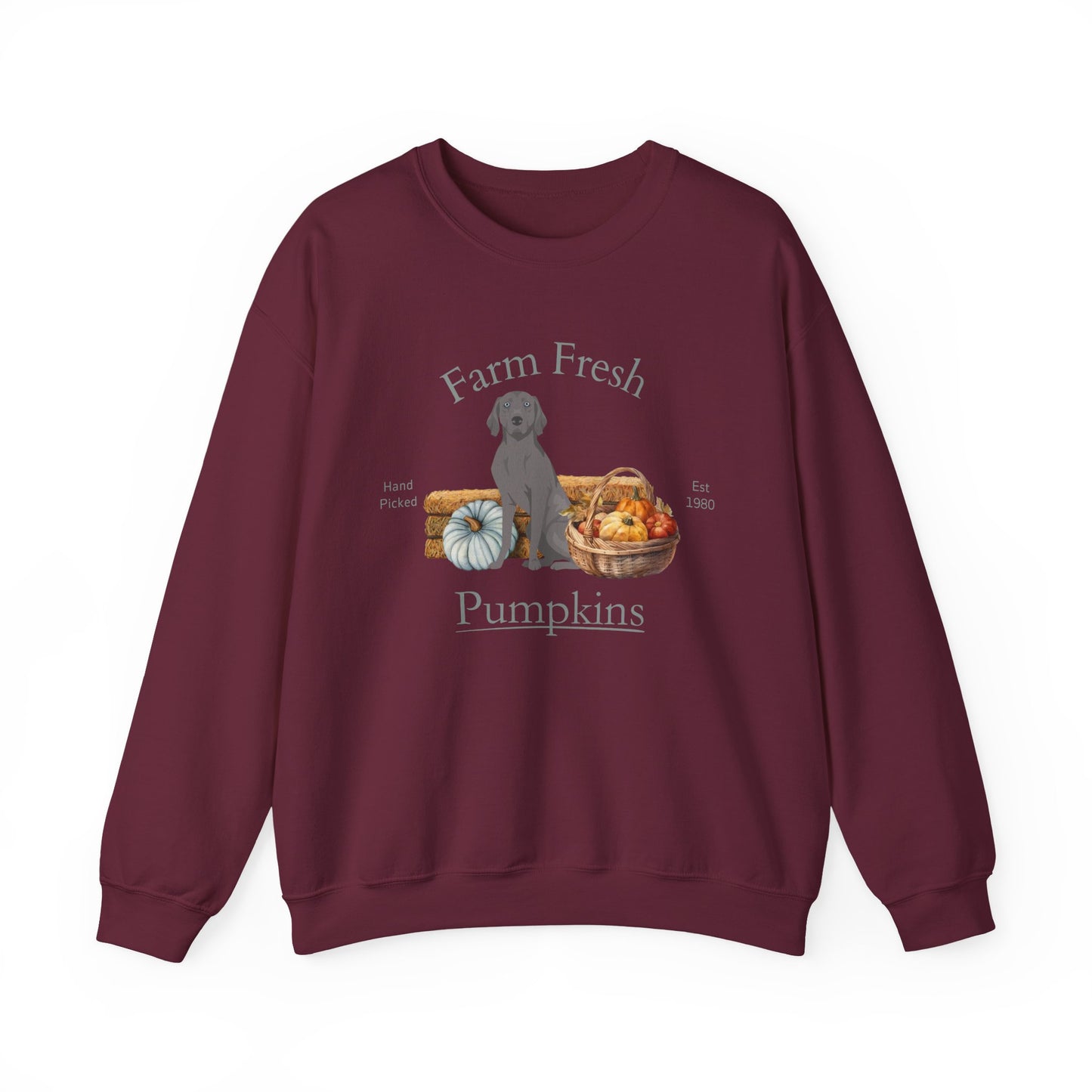 Weimaraner Dog Fall Farm Fresh Unisex Heavy Blend Crewneck Sweatshirt