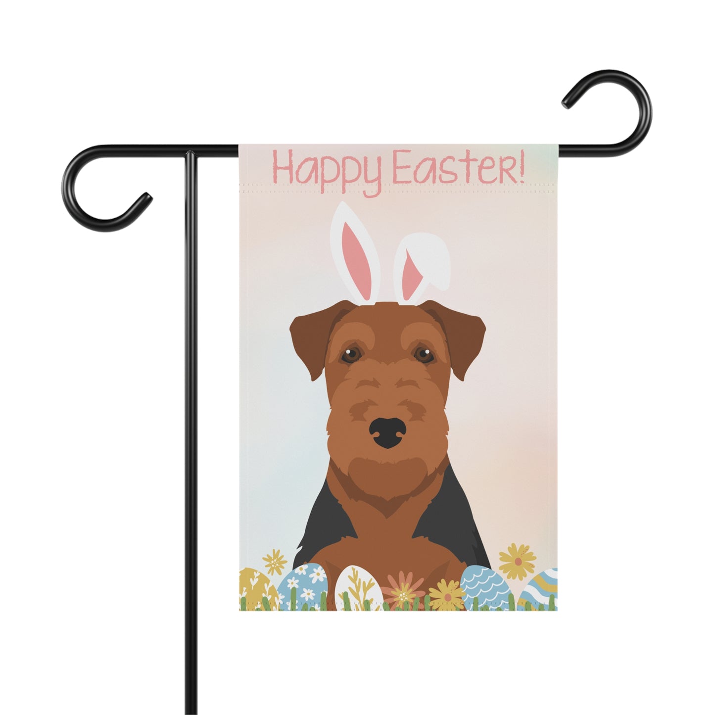 Welsh Terrier Dog Happy Easter Garden Flag