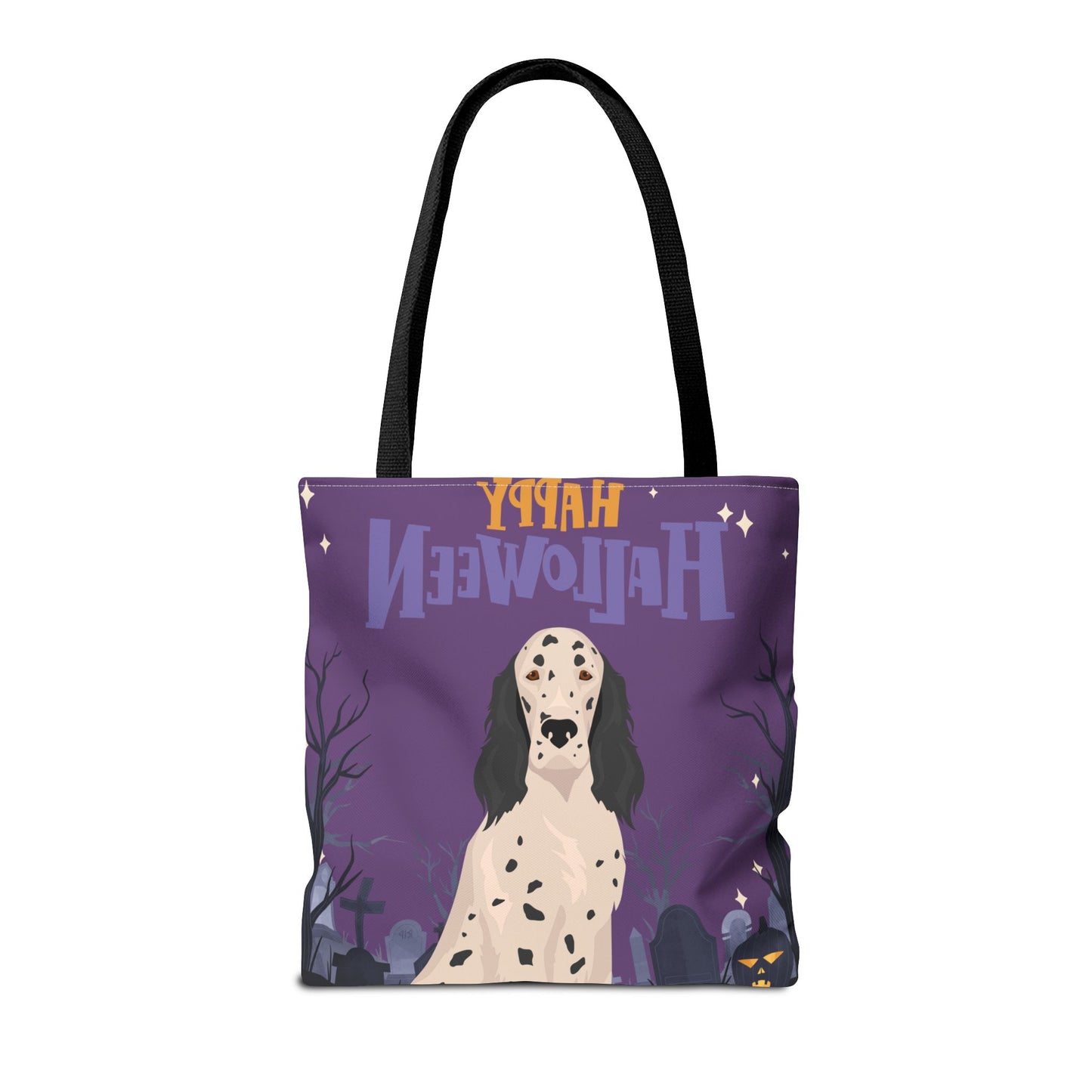 English Setter Dog Happy Halloween Tote Bag 16x16