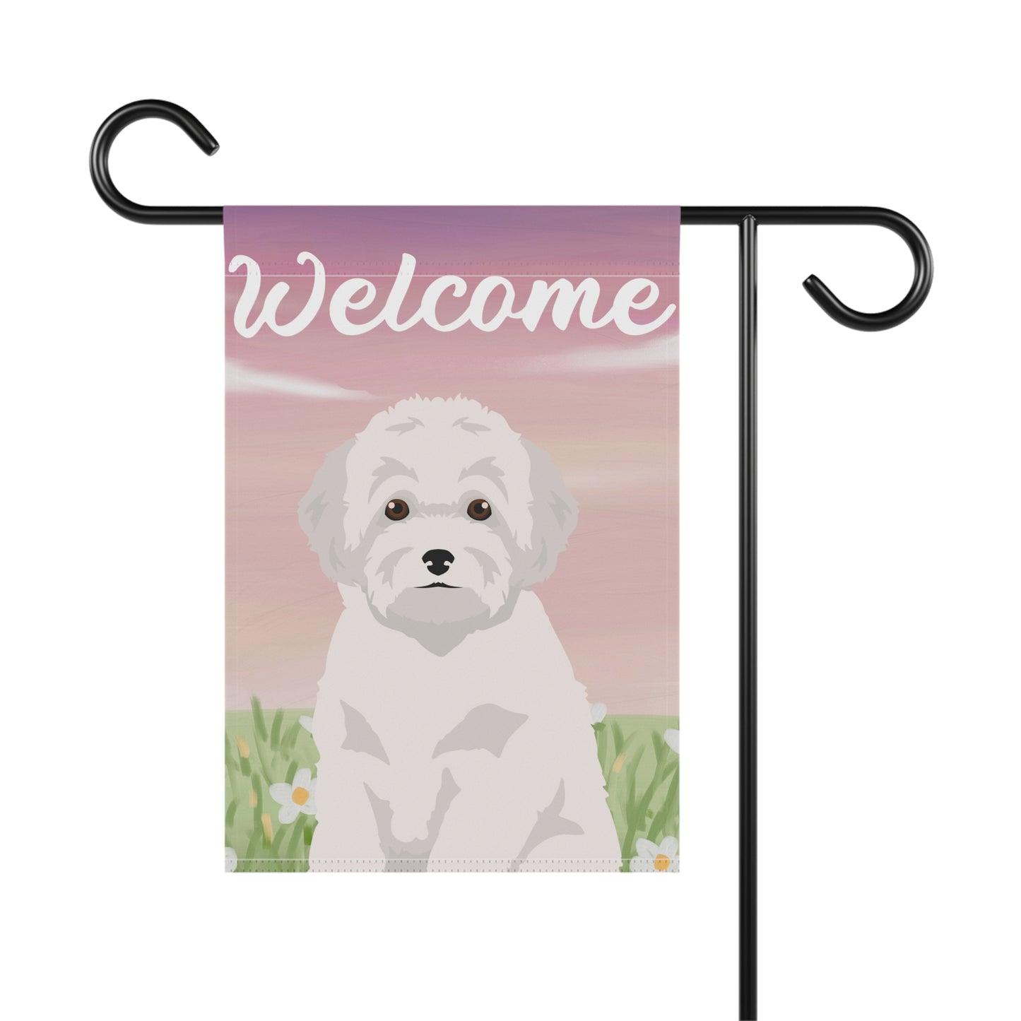 Toy Poodle Dog Welcome Garden Flag