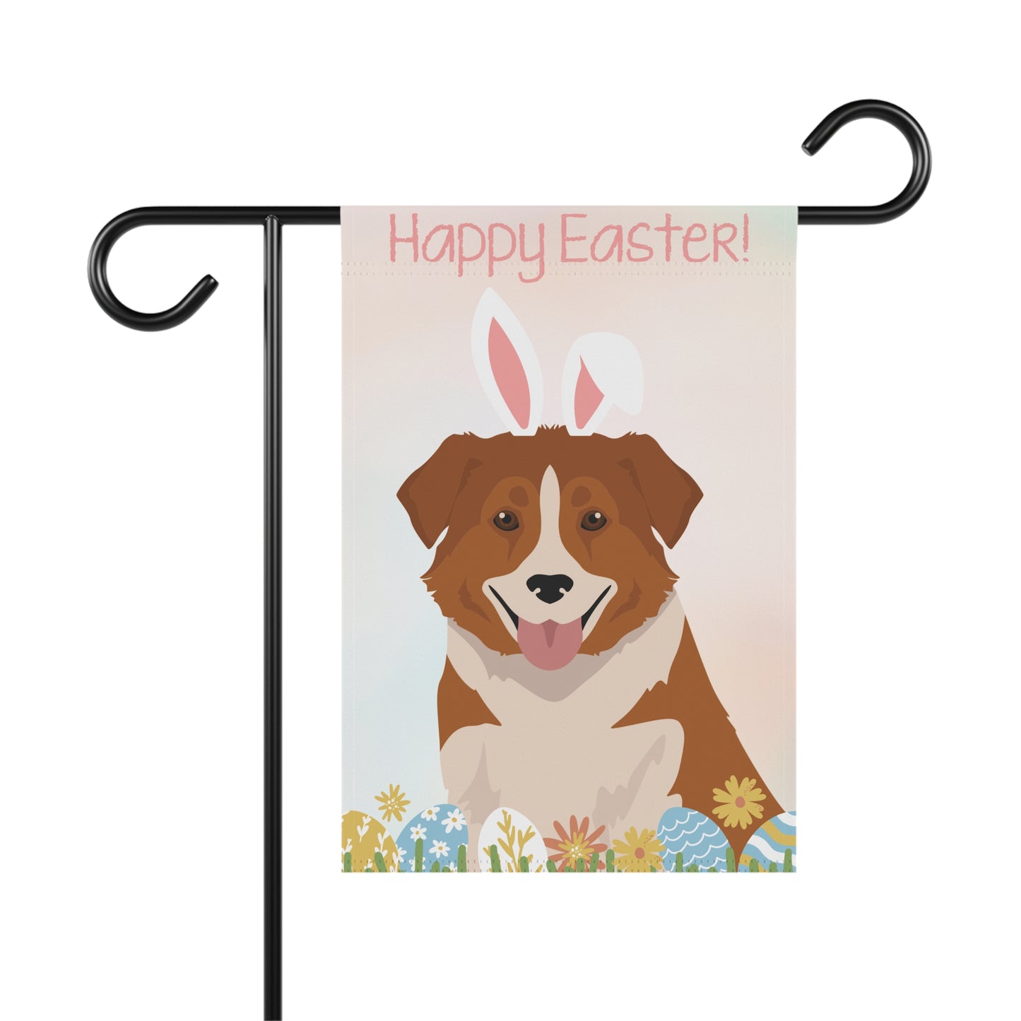 Aidi Dog Happy Easter Garden Flag