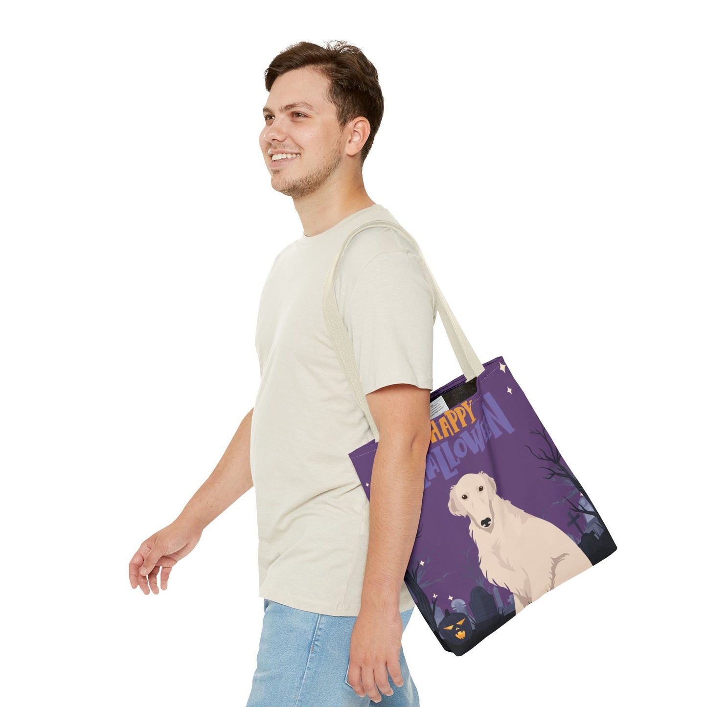 Borzoi Dog Happy Halloween Tote Bag 16x16
