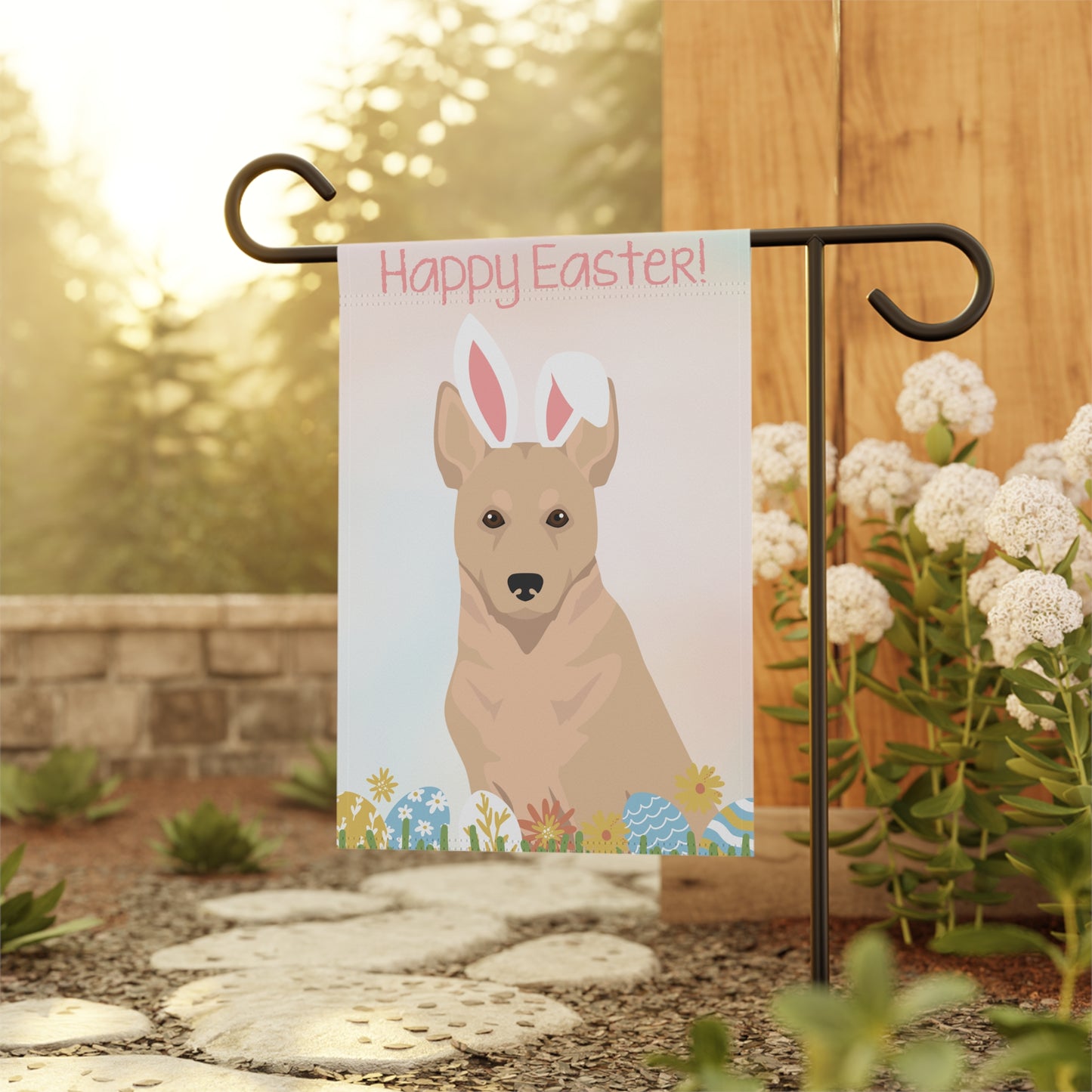 Canaan Dog Happy Easter Garden Flag