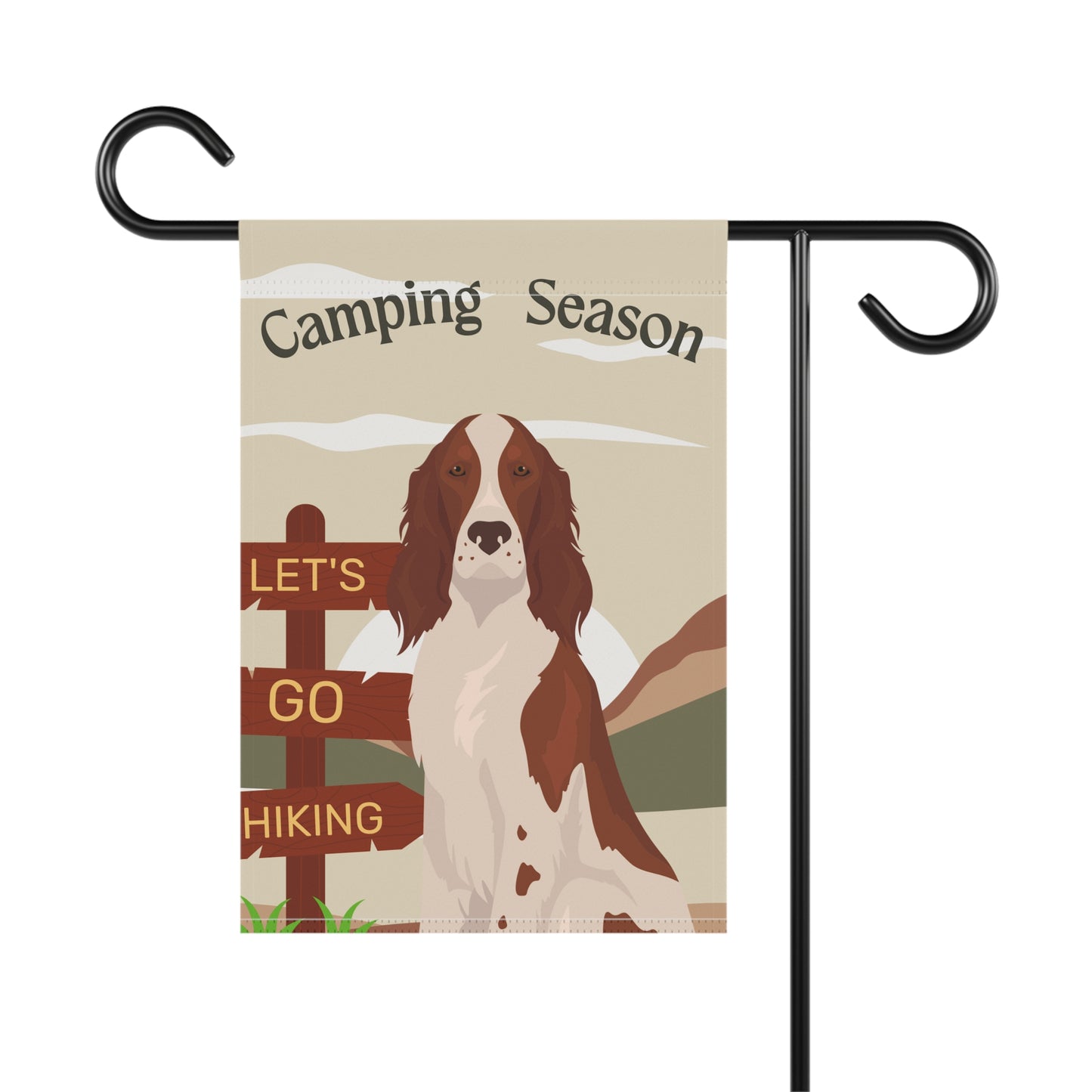Irish Red and White Setter Dog Camping Garden Flag